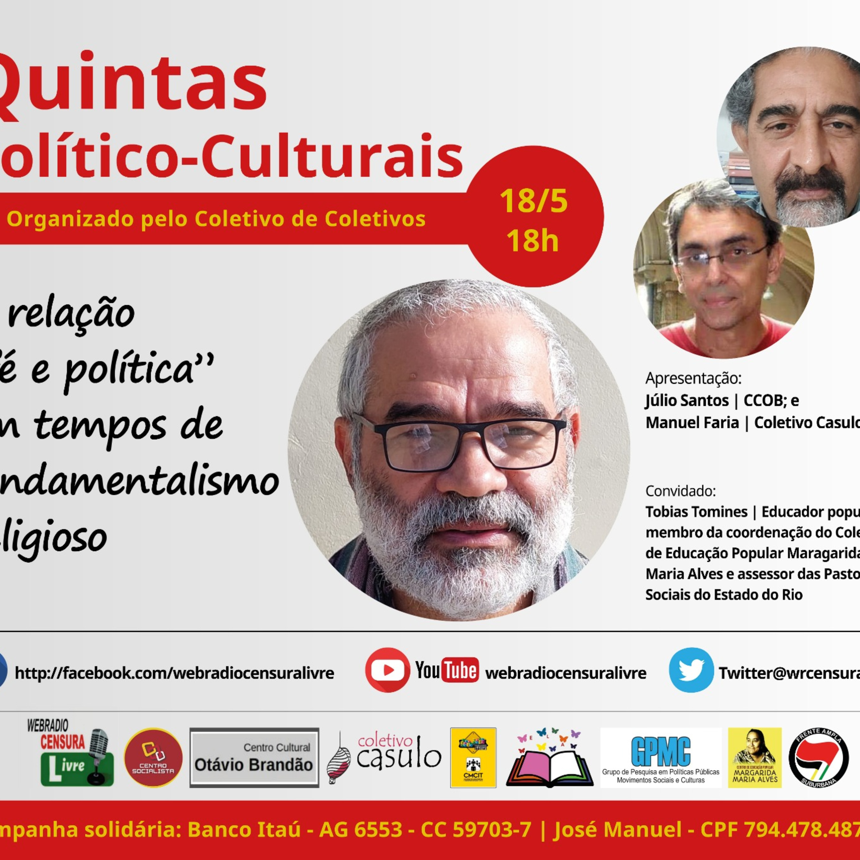 QUINTAS POLÍTICO-CULTURAIS – “Religião e política em tempos de fundamentalismo religioso” (18/05) episode artwork