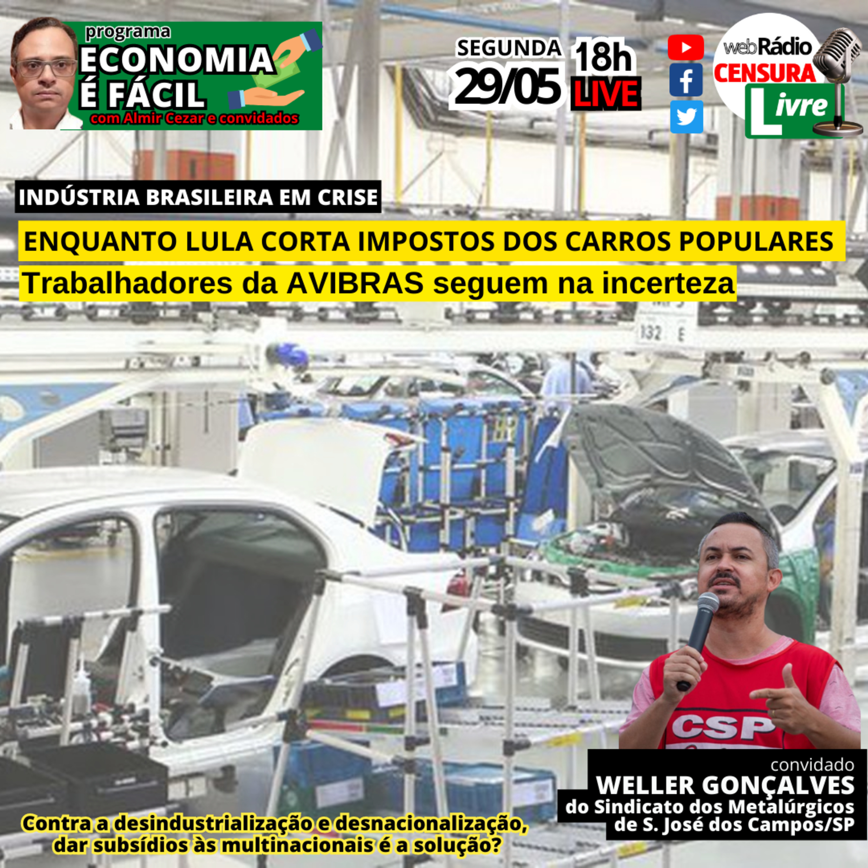 ECONOMIA É FÁCIL | INDÚSTRIA EM CRISE: Lula corta imposto do carro. Subsidiar multinacionais ajuda? episode artwork