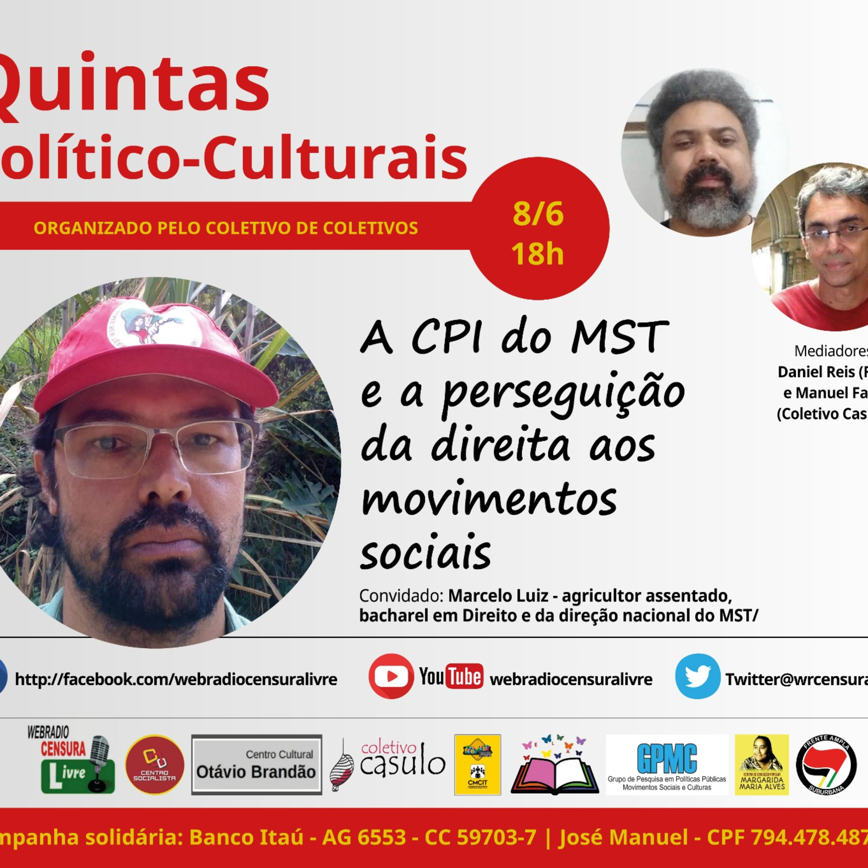 QUINTAS – A CPI do MST e a perseguição da direita aos movimentos sociais (08/06) episode artwork