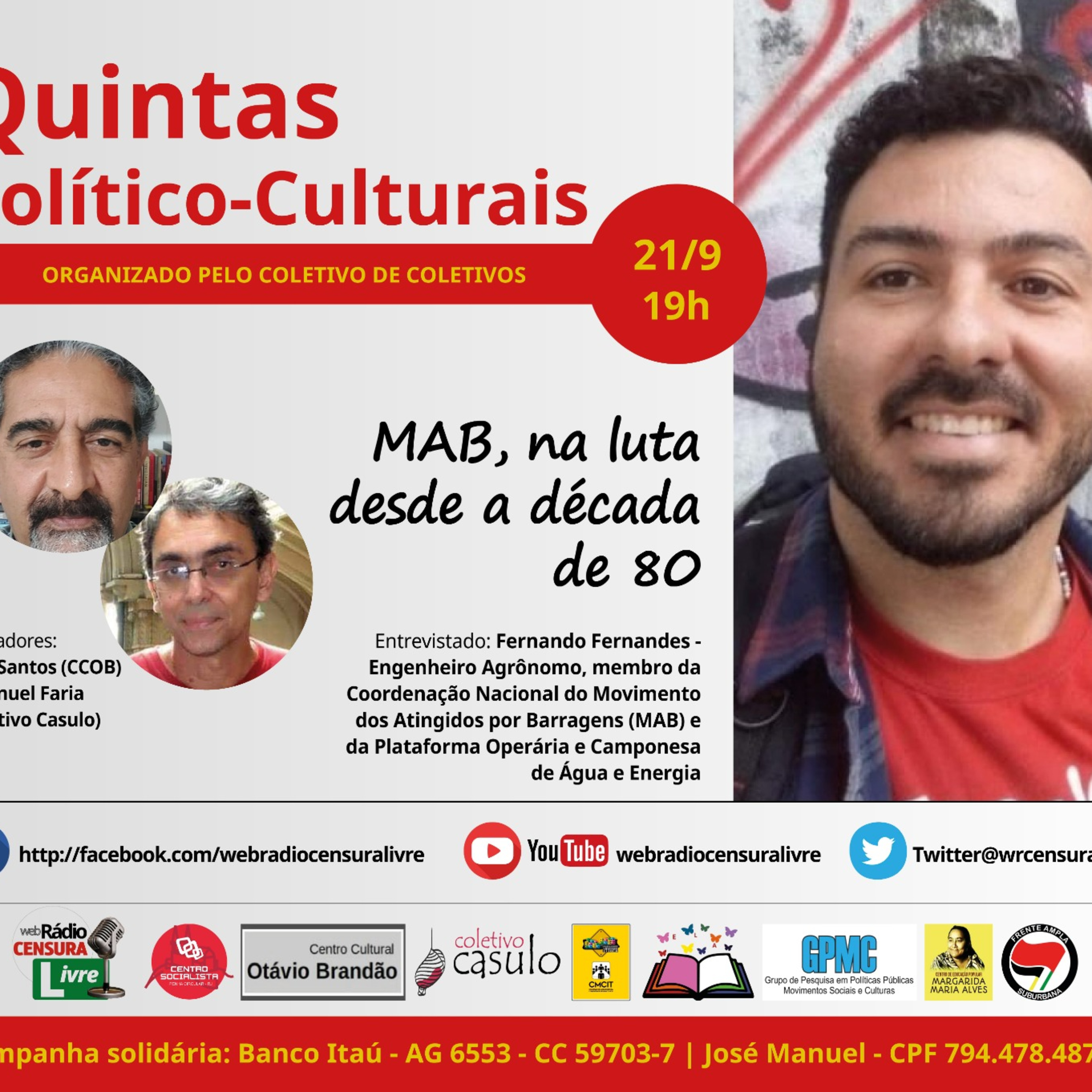 QUINTAS POLÍTICO-CULTURAIS – MAB, na luta desde a década de 80 (21/09) episode artwork