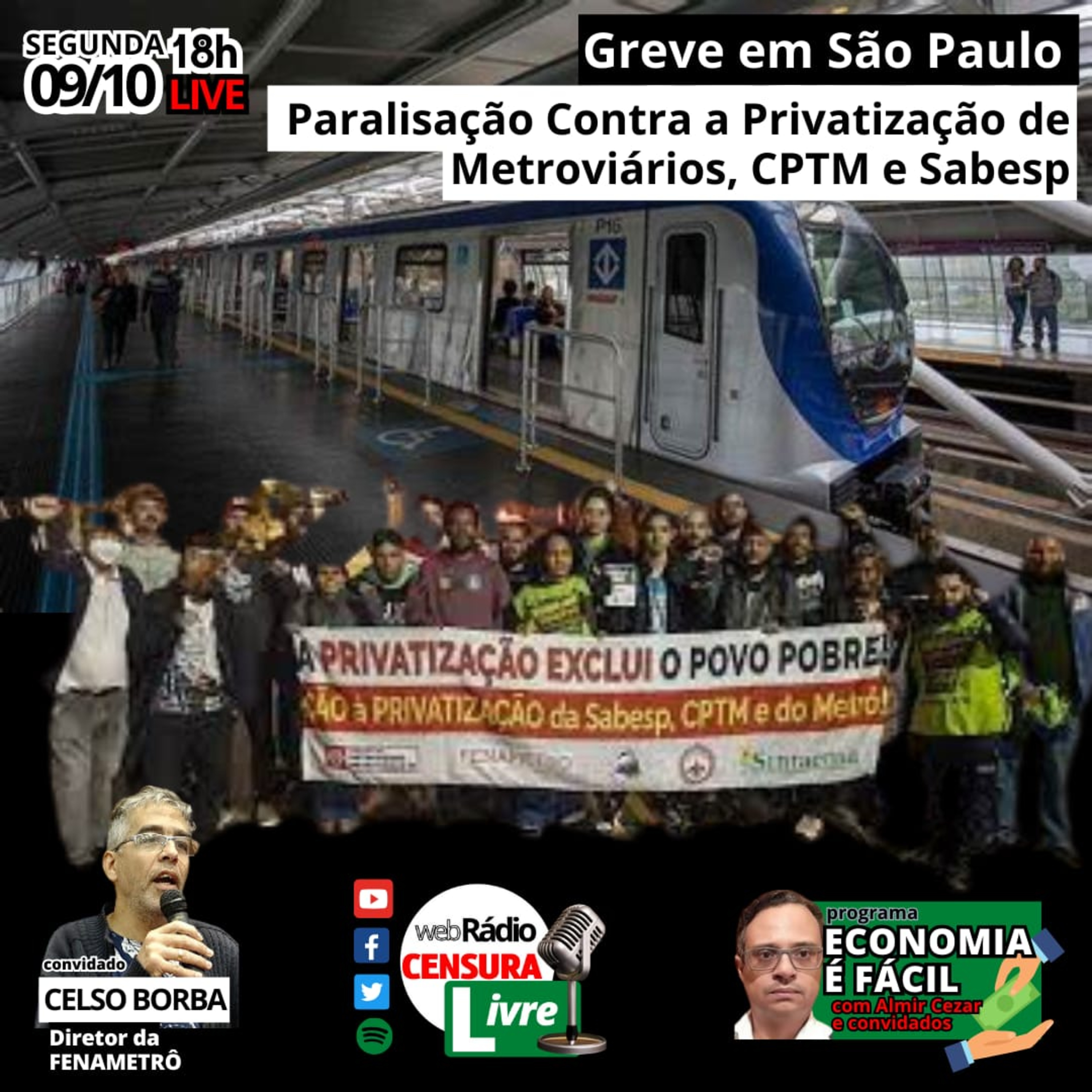 ECONOMIA É FÁCIL | SP EM GREVE: Paralisação Contra a Privatização de Metroviários-SP, CPTM e Sabesp episode artwork