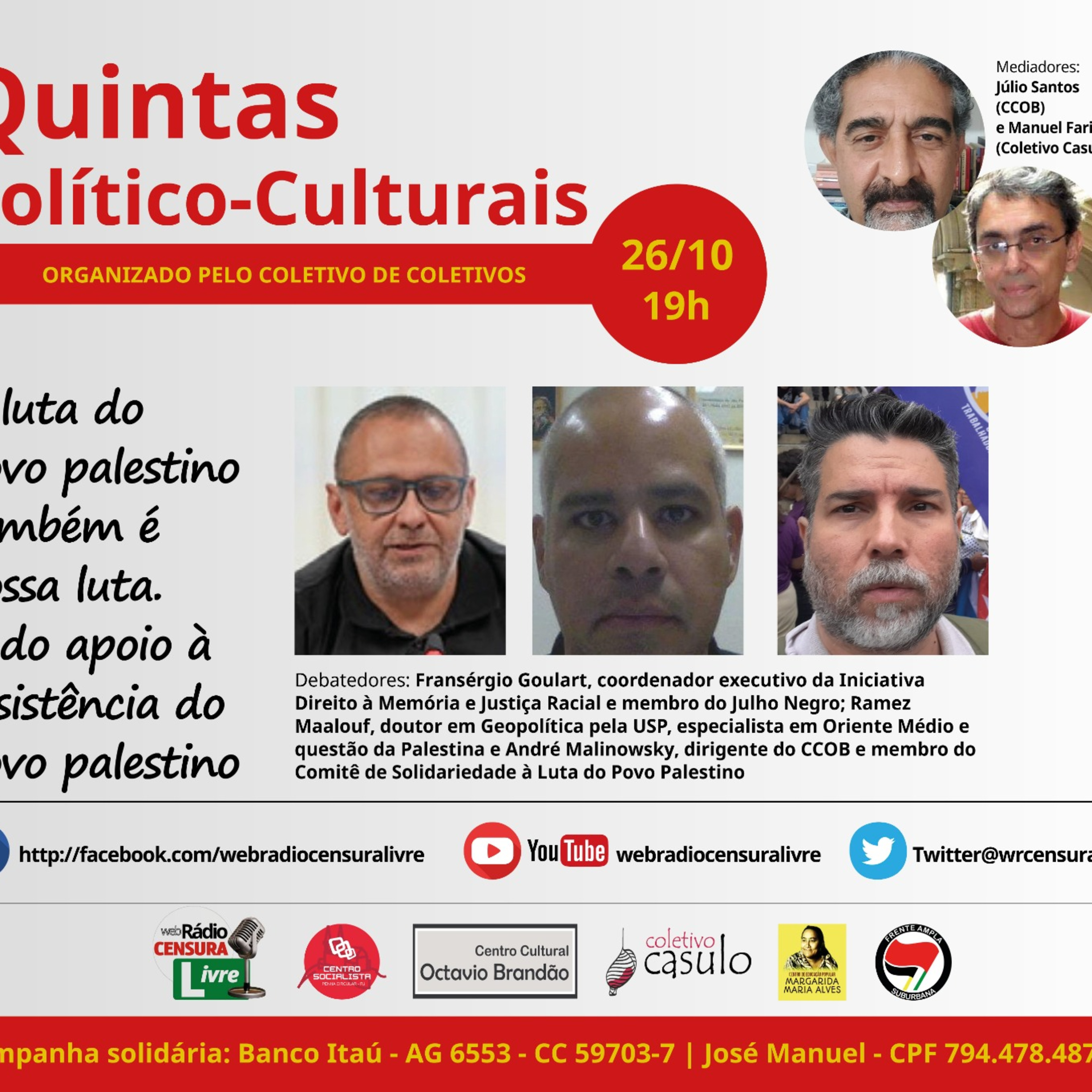 QUINTAS - A luta do povo palestino também é nossa luta. Todo apoio à resistência do povo palestino  episode artwork