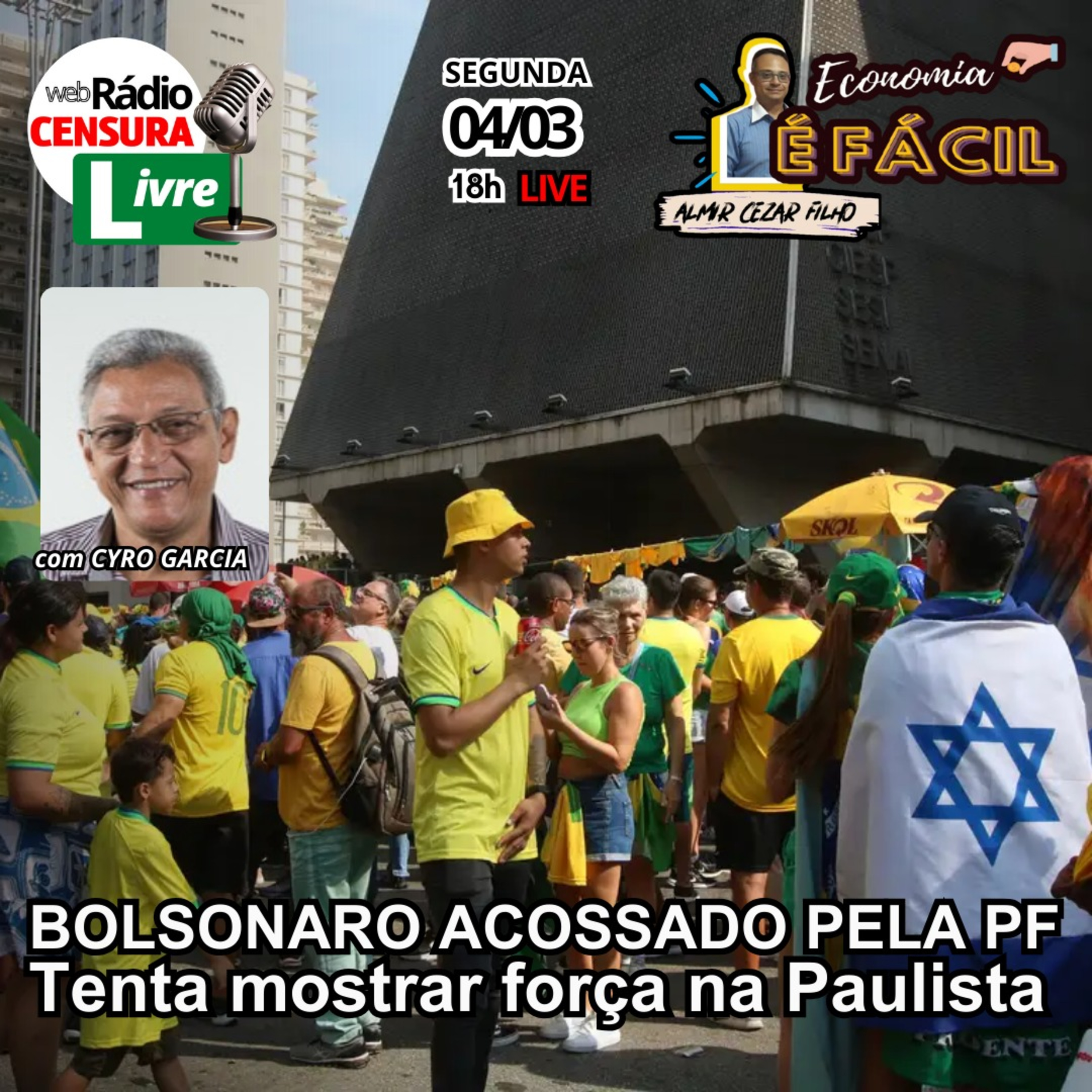 ECONOMIA É FÁCIL | BOLSONARO ACOSSADO PELA PF busca força na Paulista. Brasil em epidemia de dengue. Lula e Israel polemizam sobre Palestina episode artwork