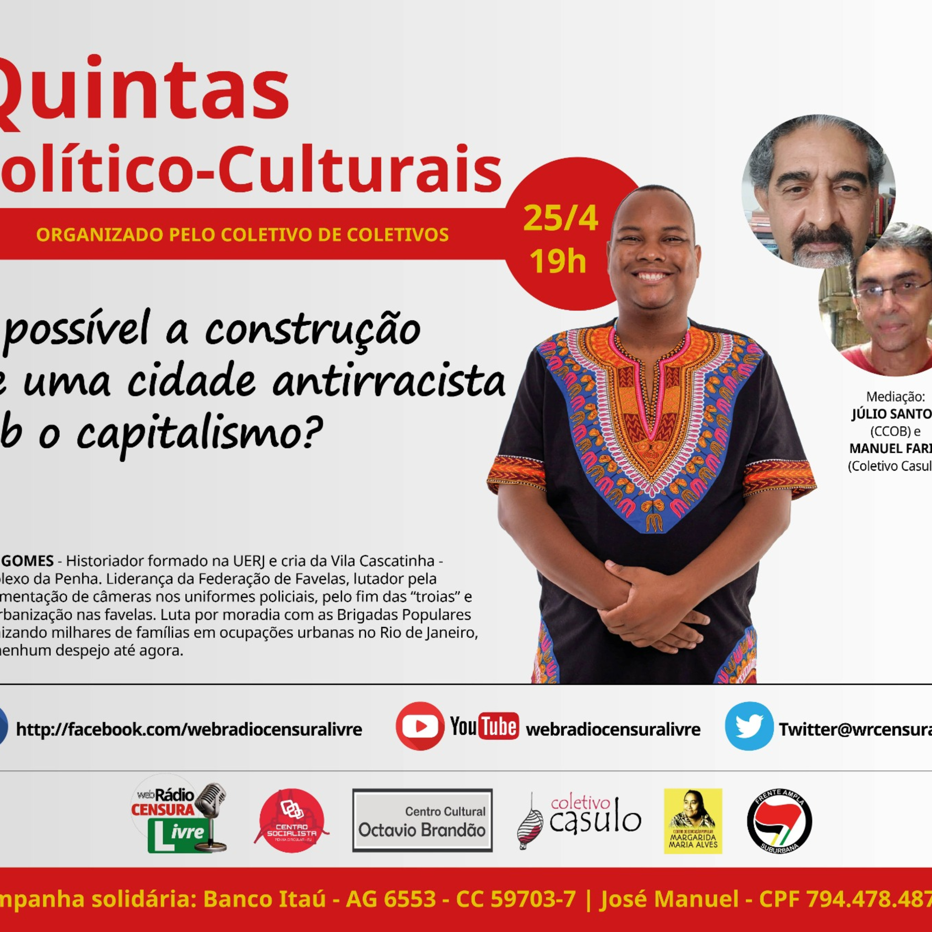 QUINTAS POLÍTICO-CULTURAIS - É possível a construção de uma cidade antirracista sob o capitalismo? (25/04/2024) episode artwork