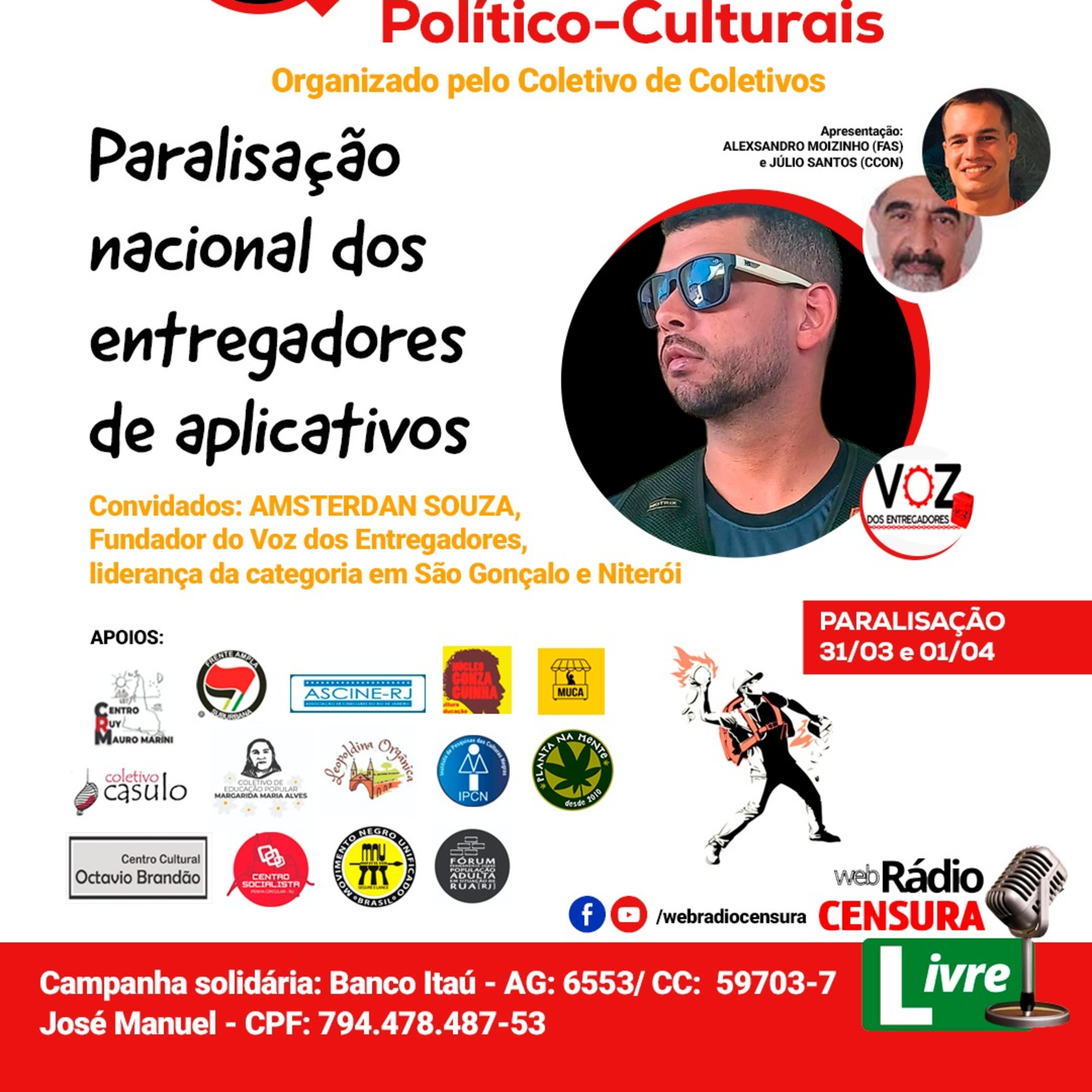 QUINTAS POLÍTICO-CULTURAIS Paralisação nacional dos entregadores de aplicativos (27/03/2025) episode artwork