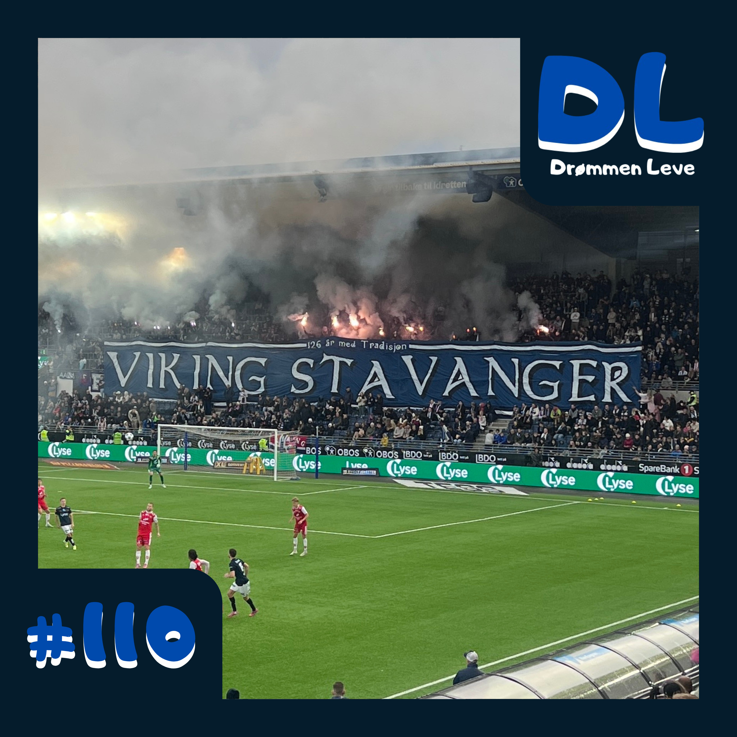 #110 Hele stadion hopper for de mørkeblå episode artwork