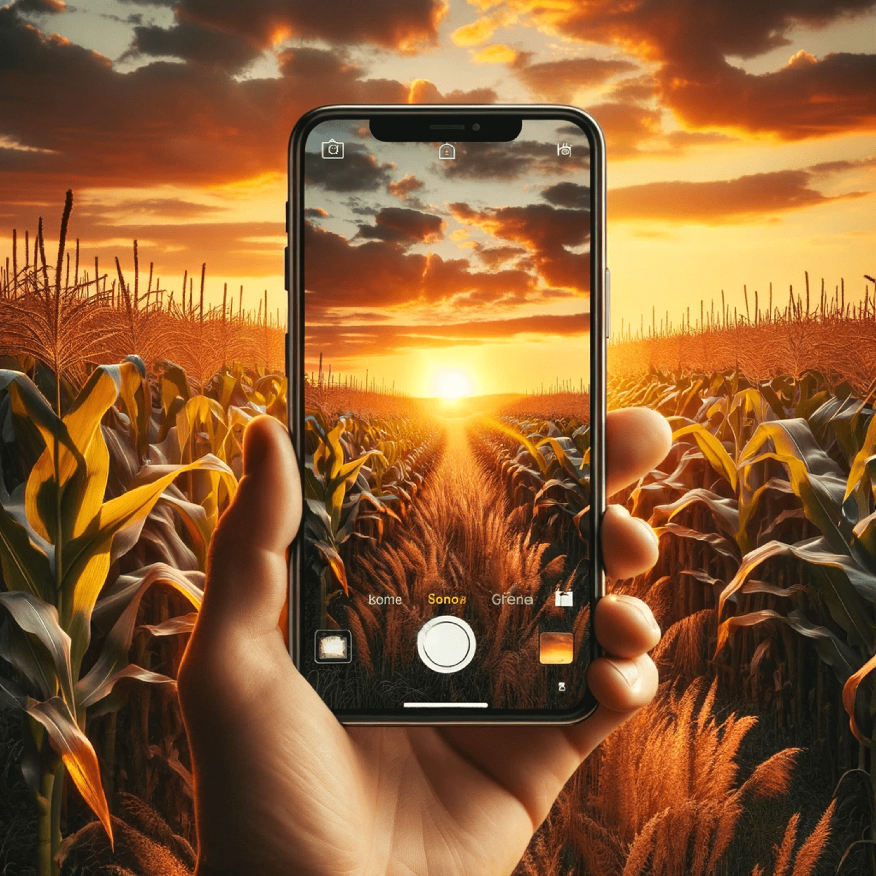 Sonnenuntergang im Kornfeld mit dem Handy fotografiert. Weitwinkel statt einfach knipsen. Apple iPhone iOS Smartphone Photography. Fotografieren und Filmen mit dem Smartphone episode artwork
