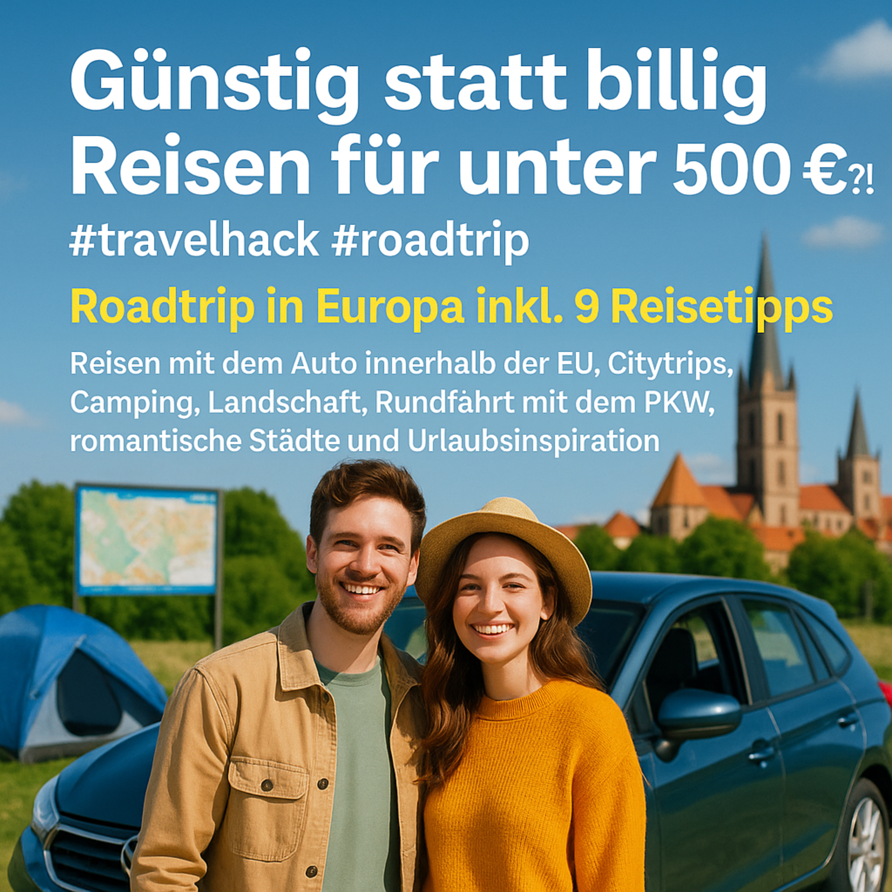 Günstig statt billig Reisen für unter 500 €?! #travelhack #roadtrip Roadtrip in Europa. Reisen mit dem Auto innerhalb der EU. Citytrips, Camping, Landschaft, Rundfahrt mit dem PKW. episode artwork