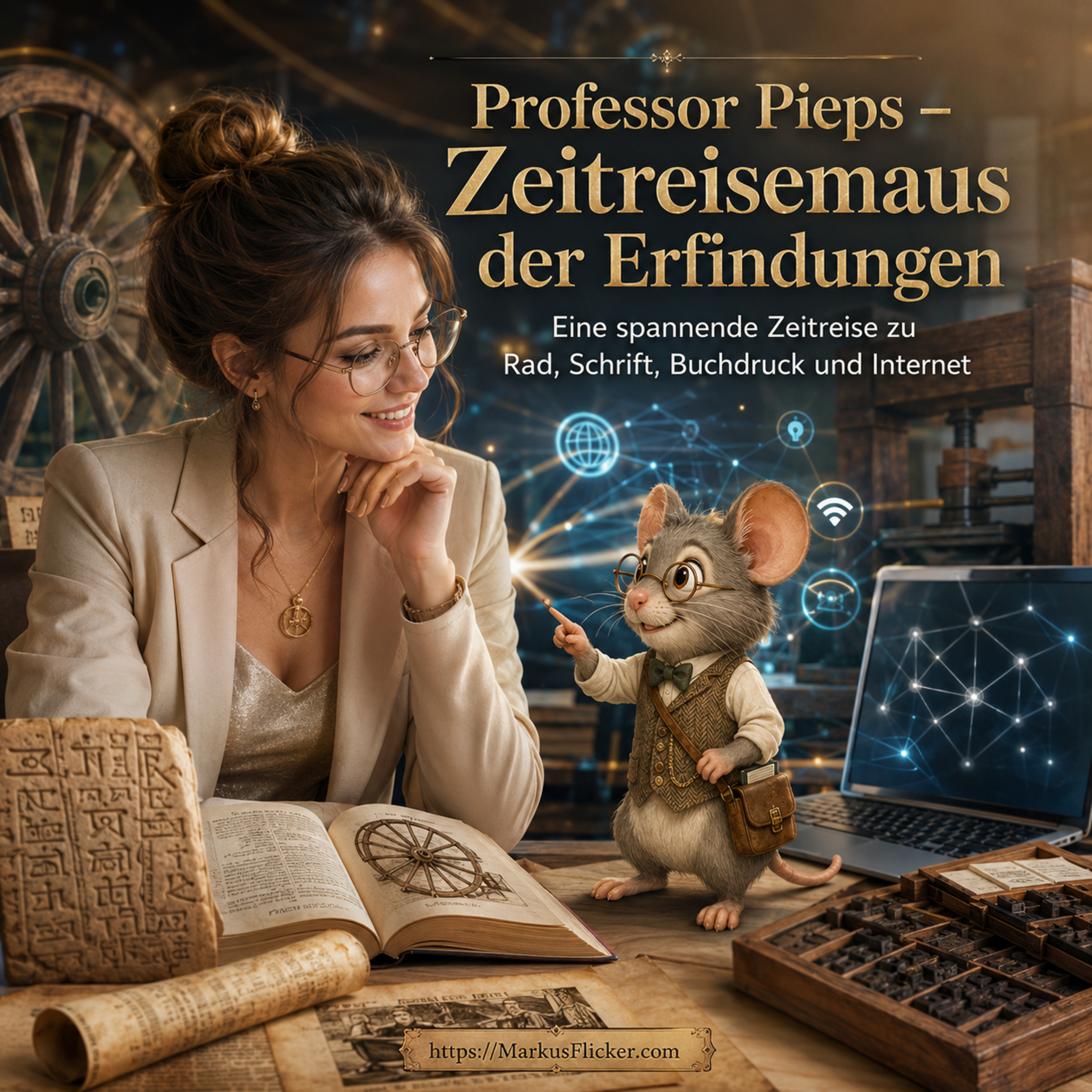 Professor Pieps – Zeitreisemaus mit über 60 Erfindungen: Eine spannende Zeitreise zu Rad, Schrift, Buchdruck und Internet episode artwork
