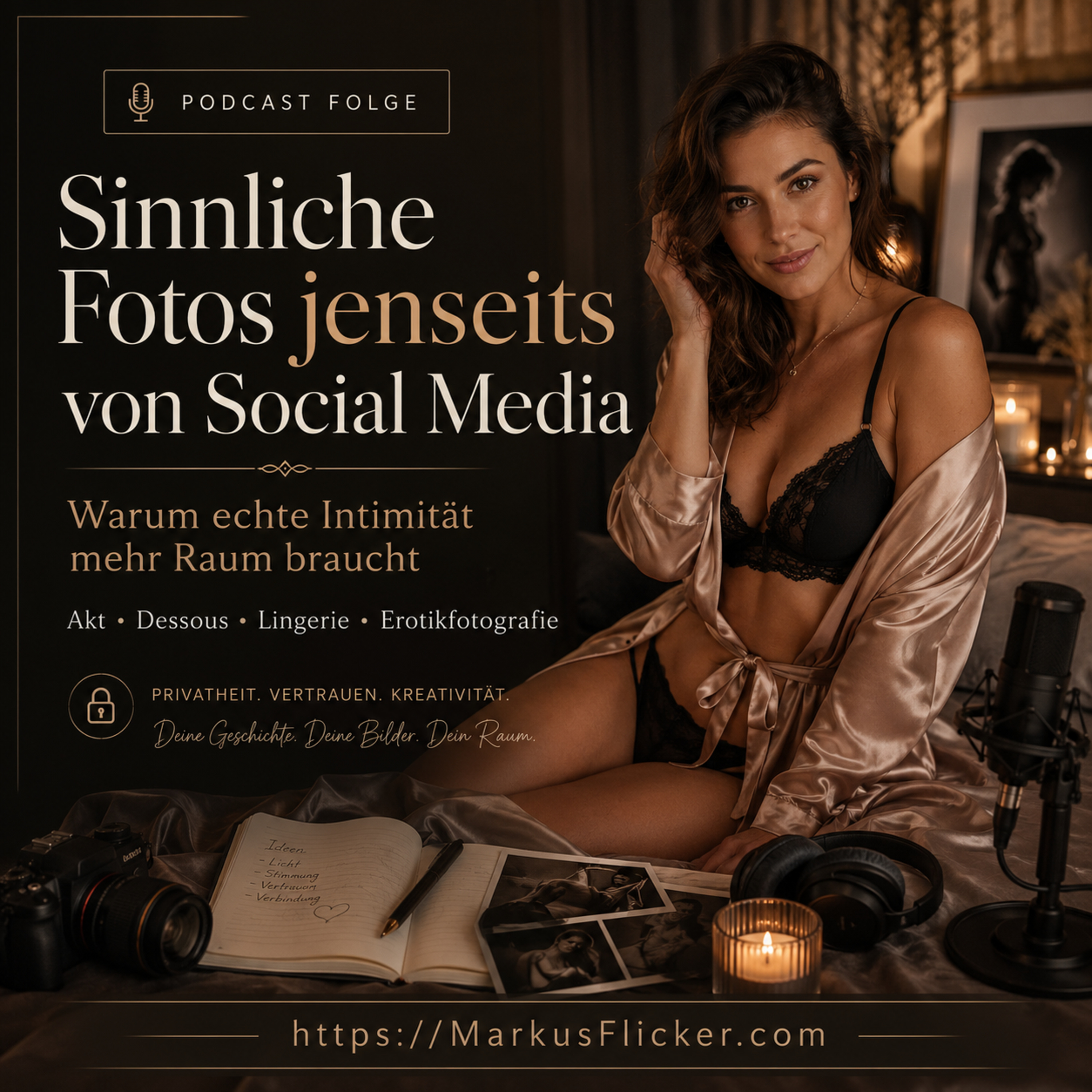 Sinnliche Fotos jenseits von Social Media – warum echte Intimität mehr Raum braucht. Akt- & Dessous- & Lingerie- & Erotikfotografie episode artwork