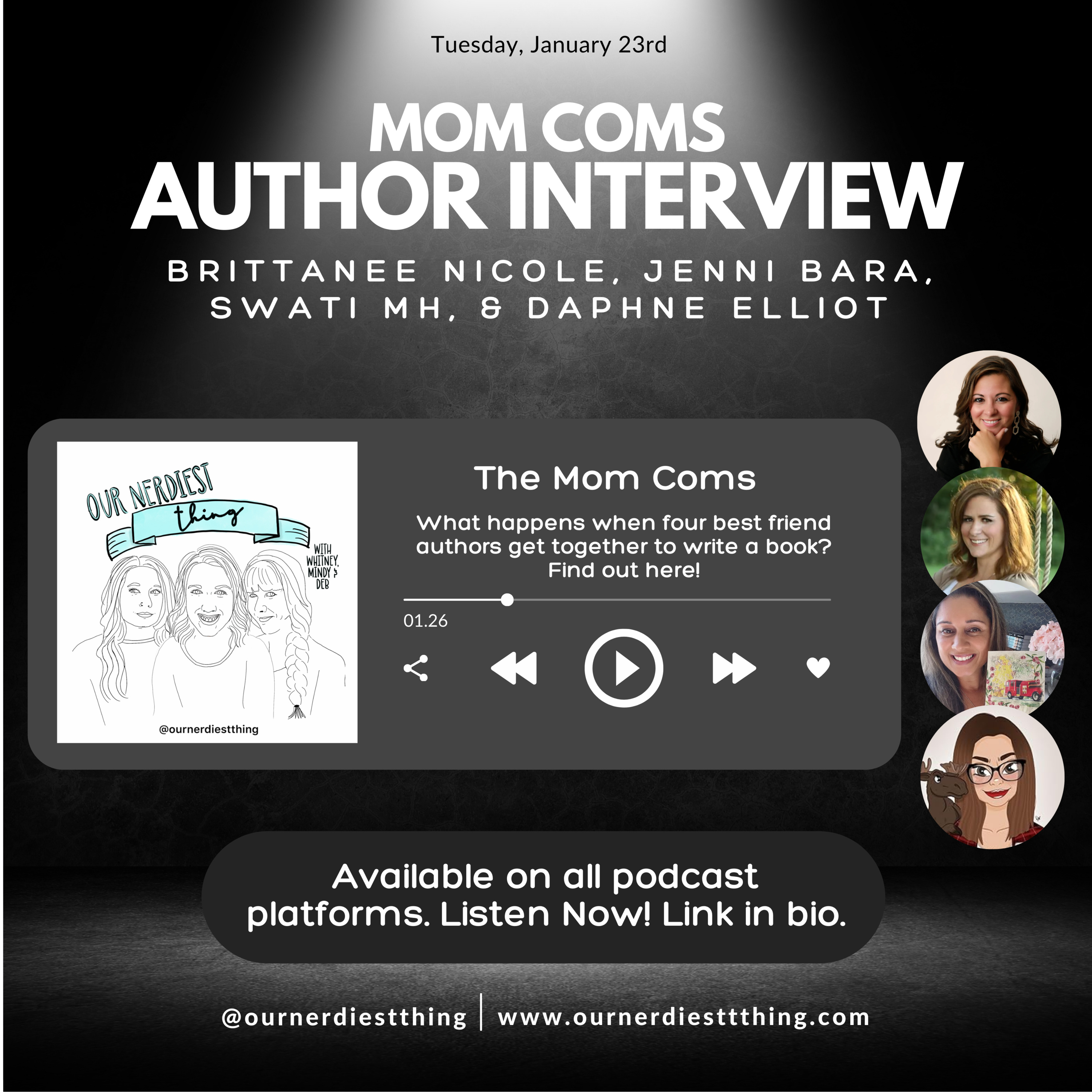 Author Interview: Mom Coms with Brittanee Nicole, Jenni Bara, Swati MH, and Daphne Elliot episode artwork