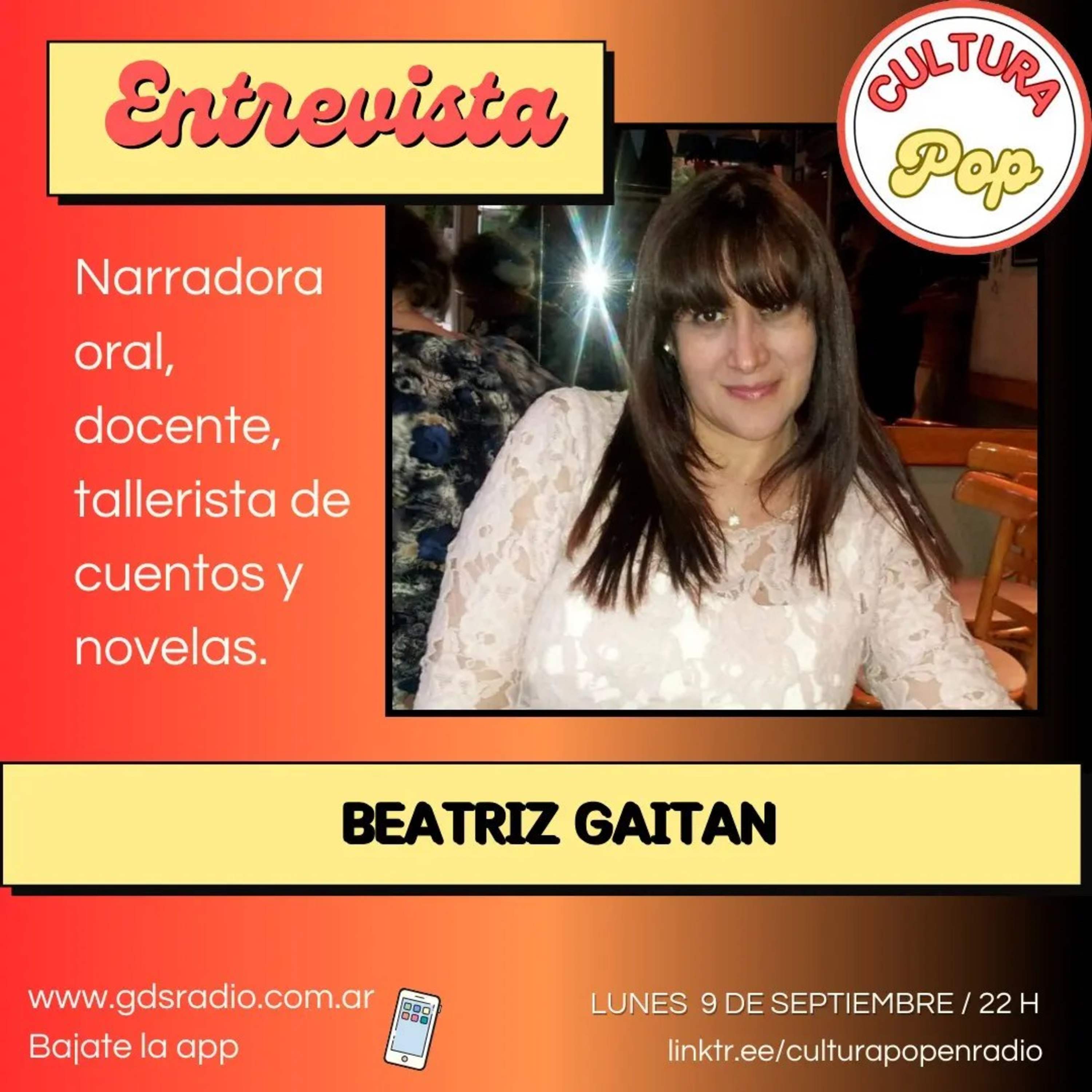 Cultura Pop. Hoy: Beatriz Gaitan. 9 de septiembre de 2024 episode artwork