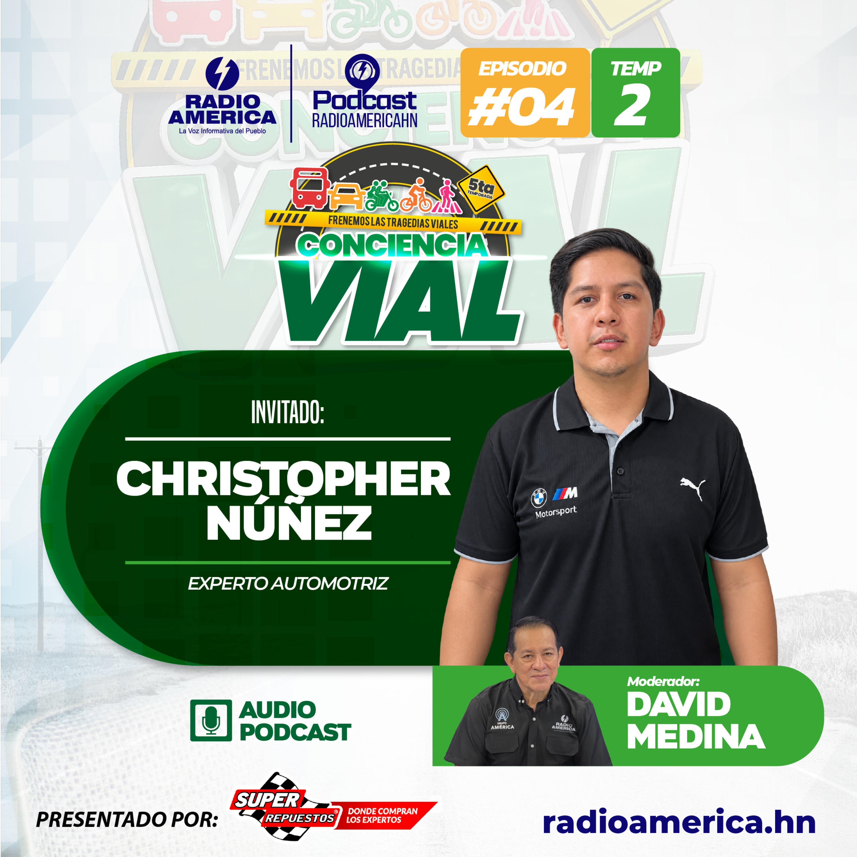 Episodio #04 | Miniserie T2 – Frenemos las tragedias viales Conciencia Vial con el Invitado Cristopher Núñez, Experto Automotriz