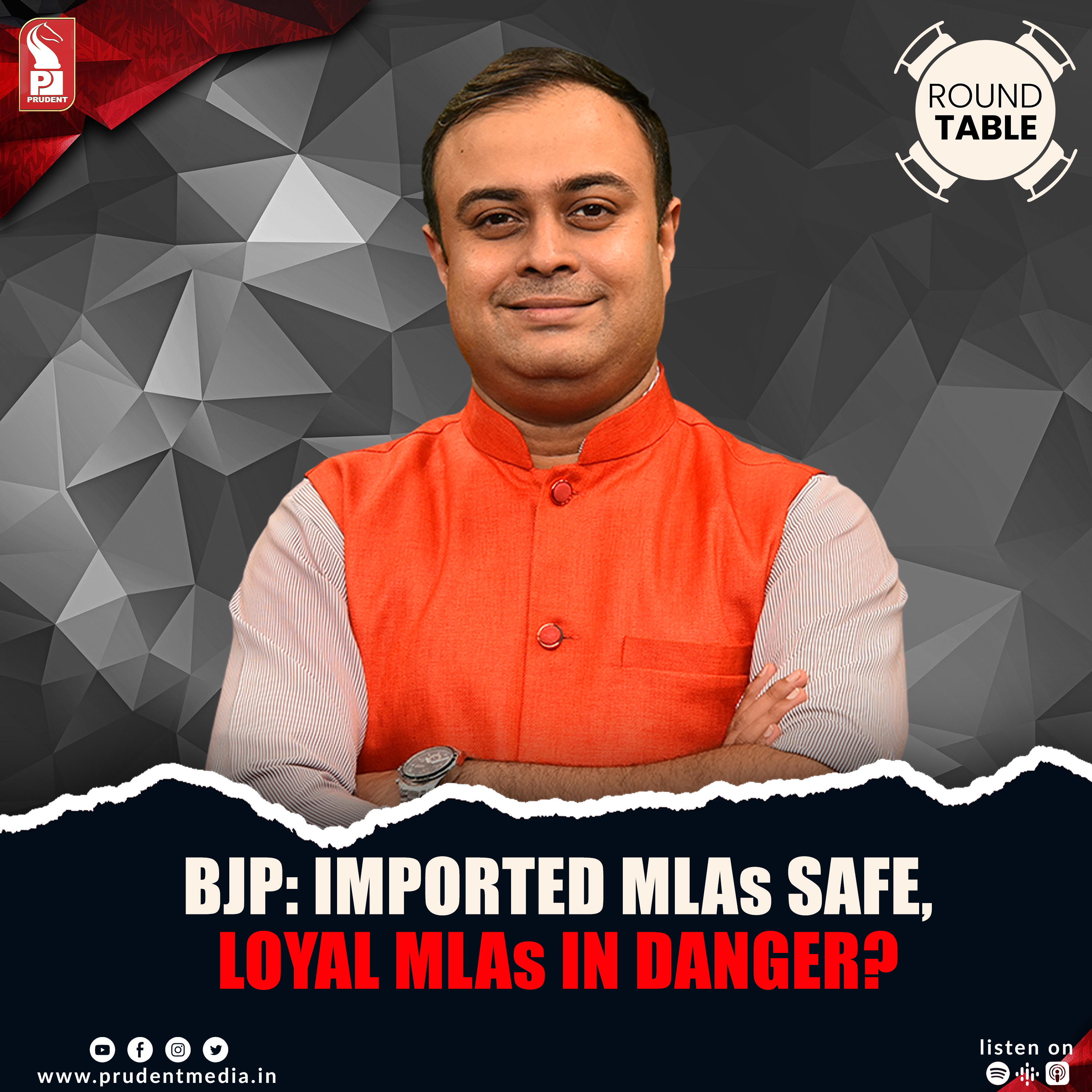BJP: Imported MLAs safe, loyal MLAs in danger? | Round Table | Prudent | 120826 episode artwork