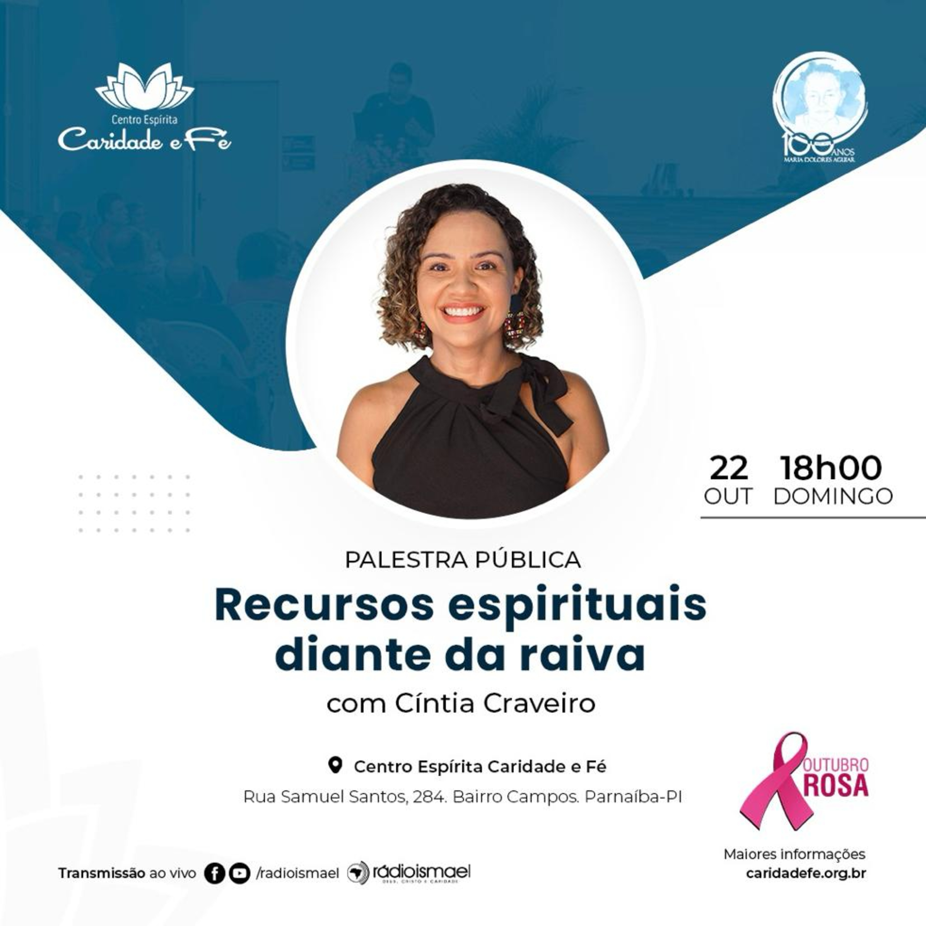 Palestra Pública - Recursos espirituais diante da raiva (com Cíntia Craveiro)