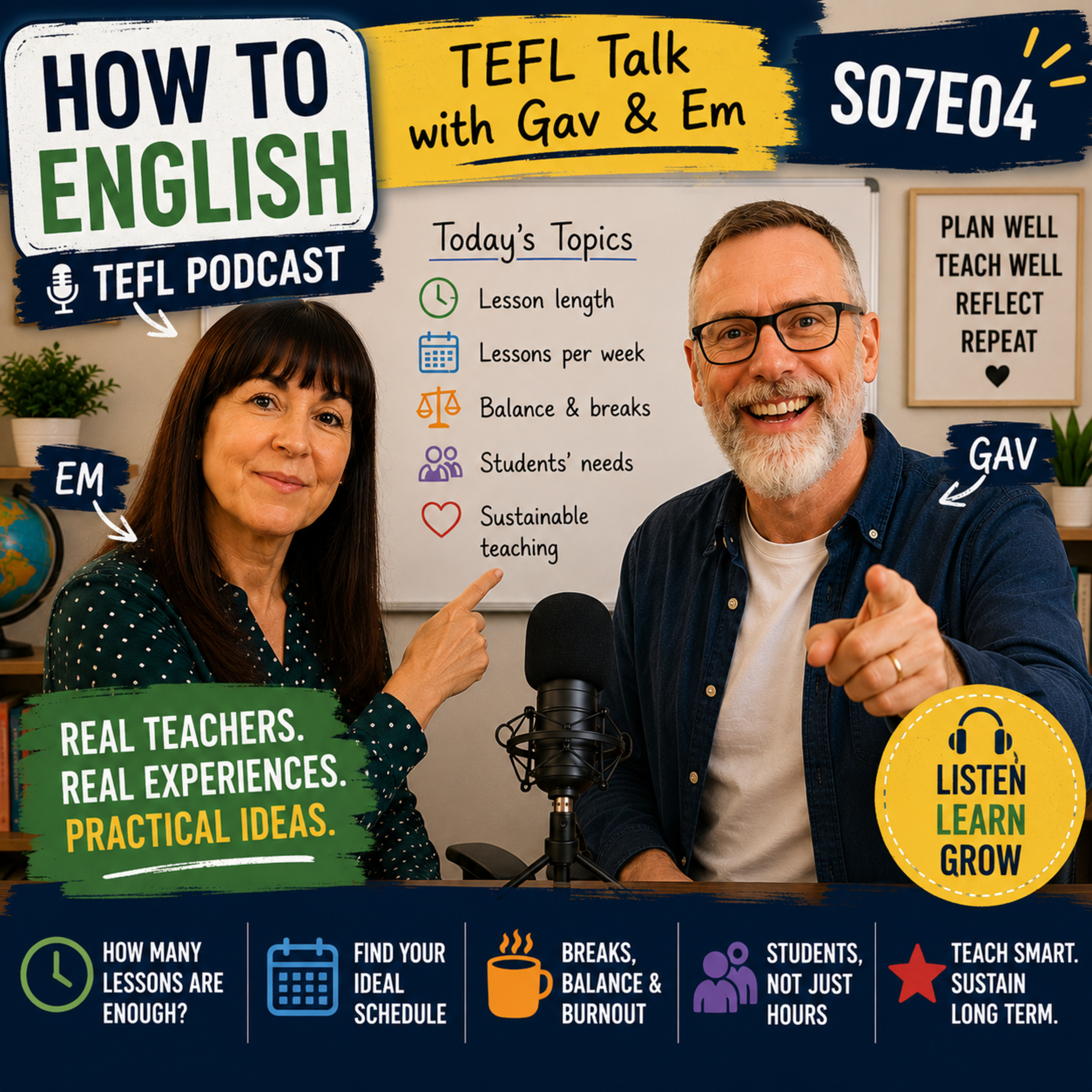 How Long Should English Lessons Be? Small Talk, Teacher Breaks, Grammar, and Classrooms - S07E04
