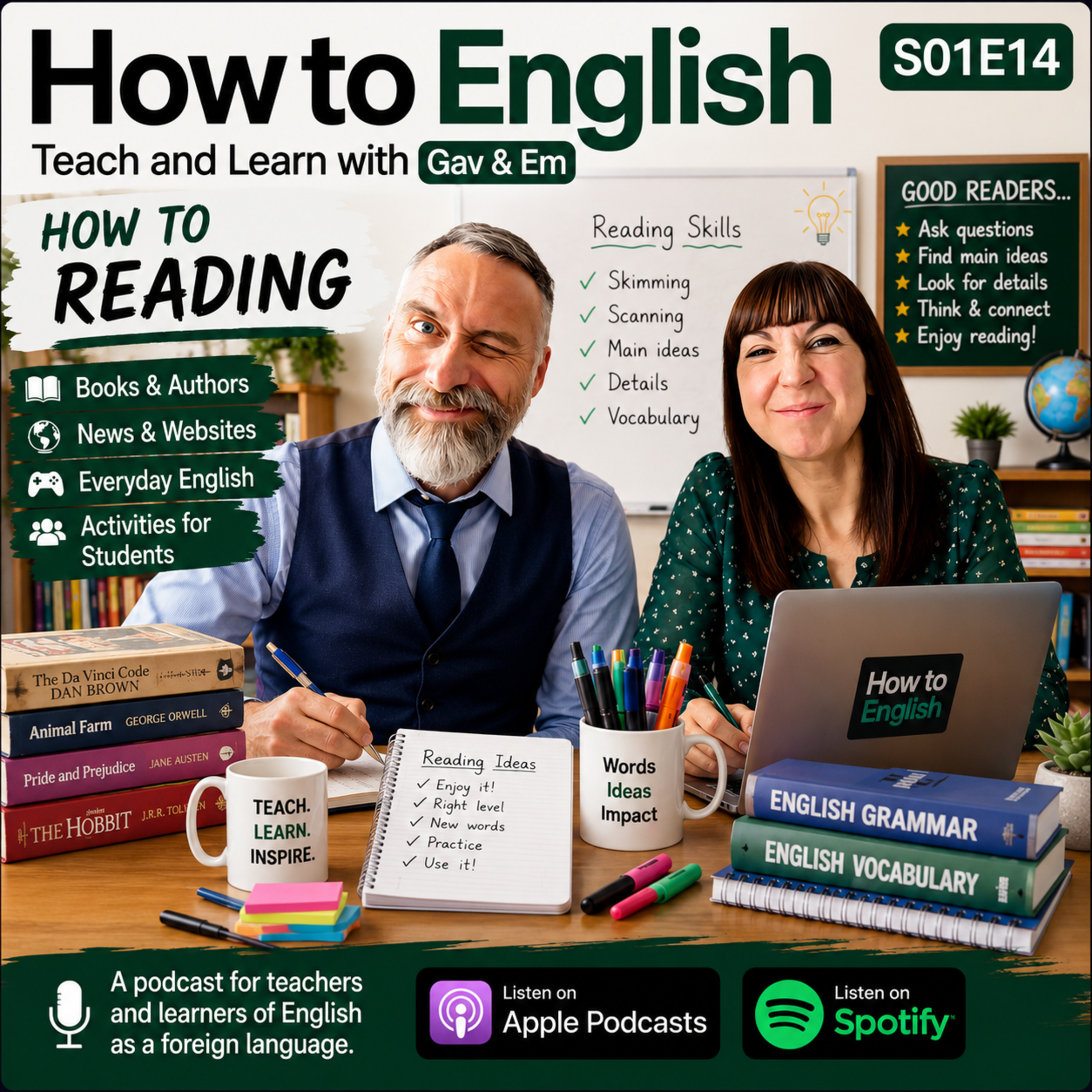 How to Improve Your English Reading Skills: Books, News & Everyday English - S01E14 episode artwork