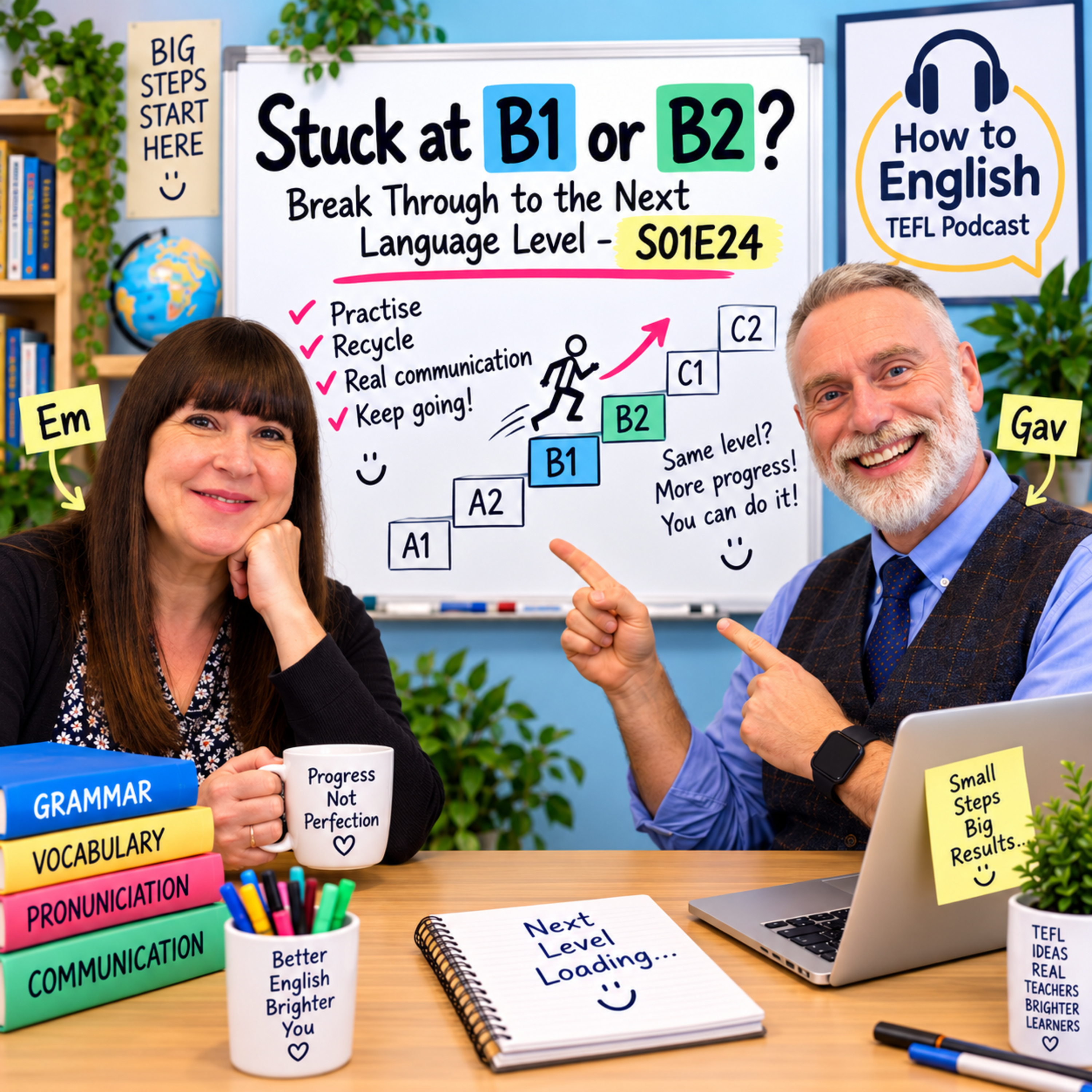 Stuck at B1 or B2? How English Learners Can Break Through to the Next Language Level – S01E24 episode artwork