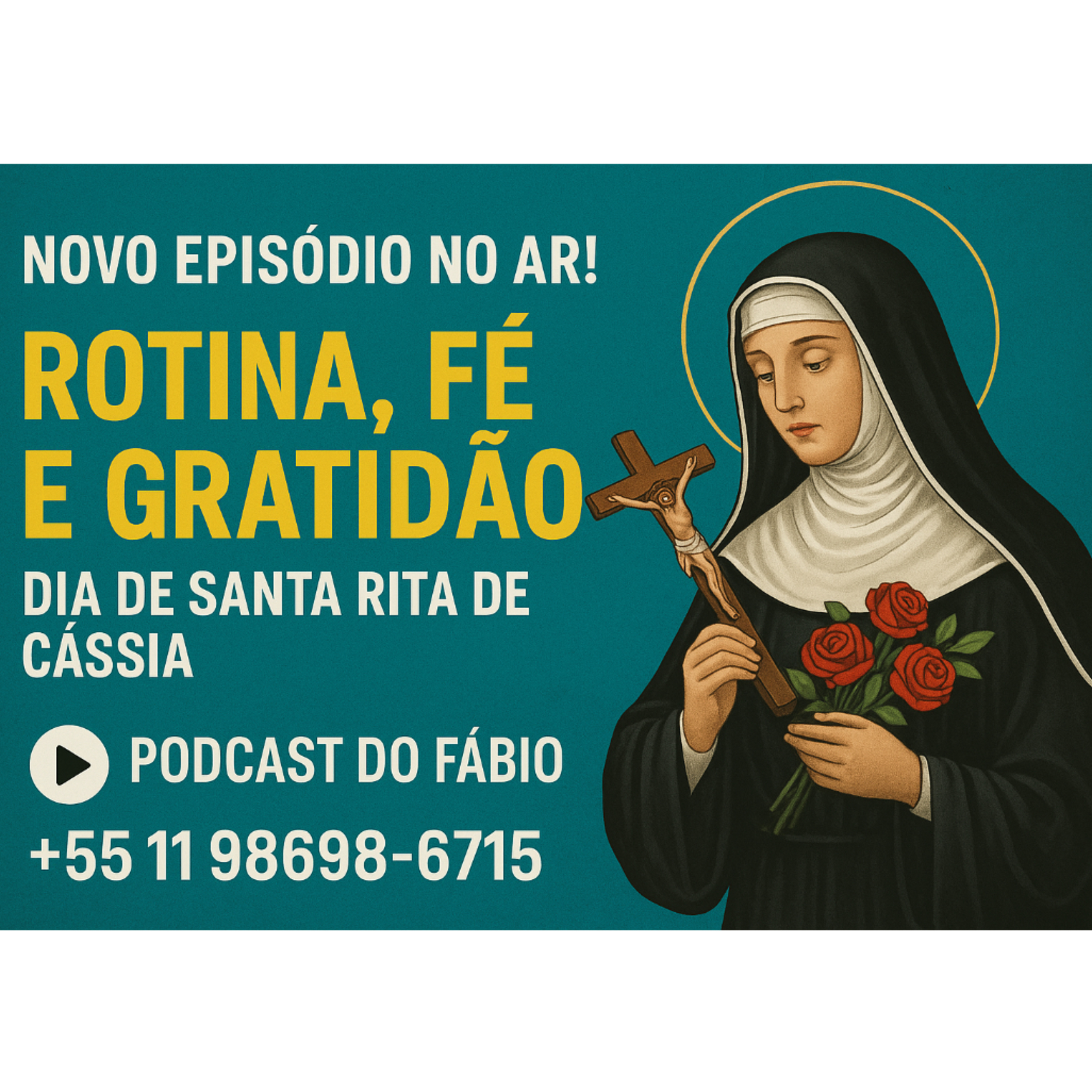 TBT de Fé! ✝️✨ Rotina, Gratidão e Santa Rita de Cássia 🌹🎧
22 de maio de 2025 episode artwork