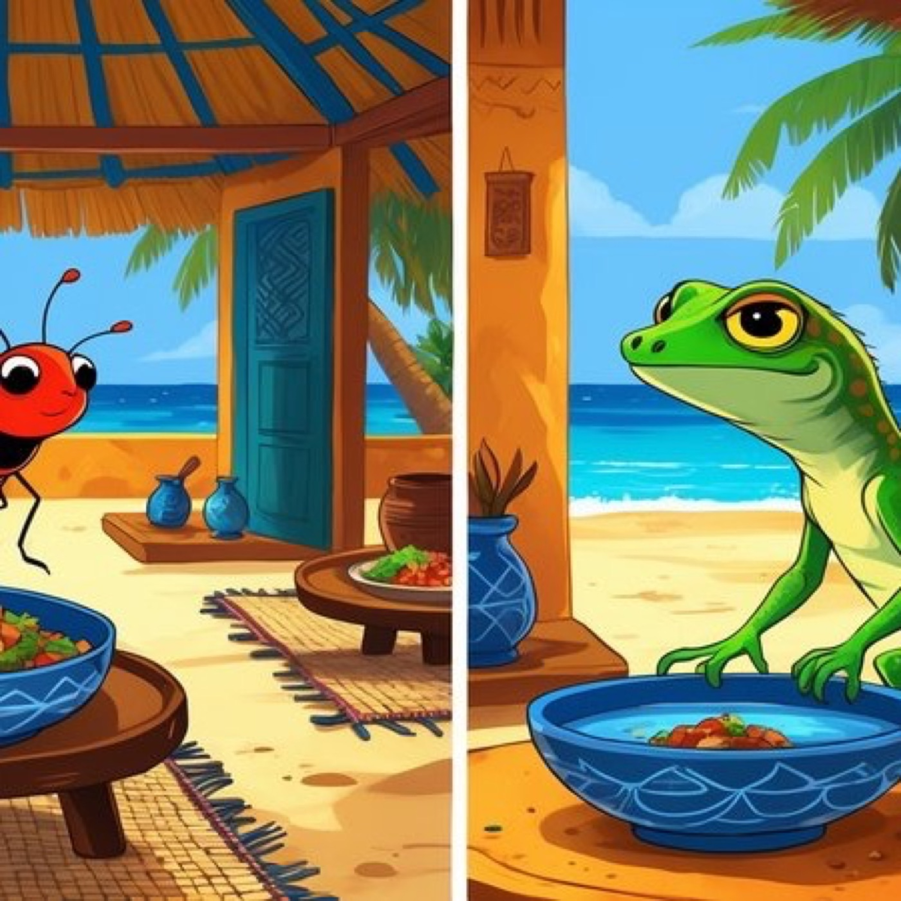 COMORES 🇰🇲 : Le lézard et la mouche des fruits