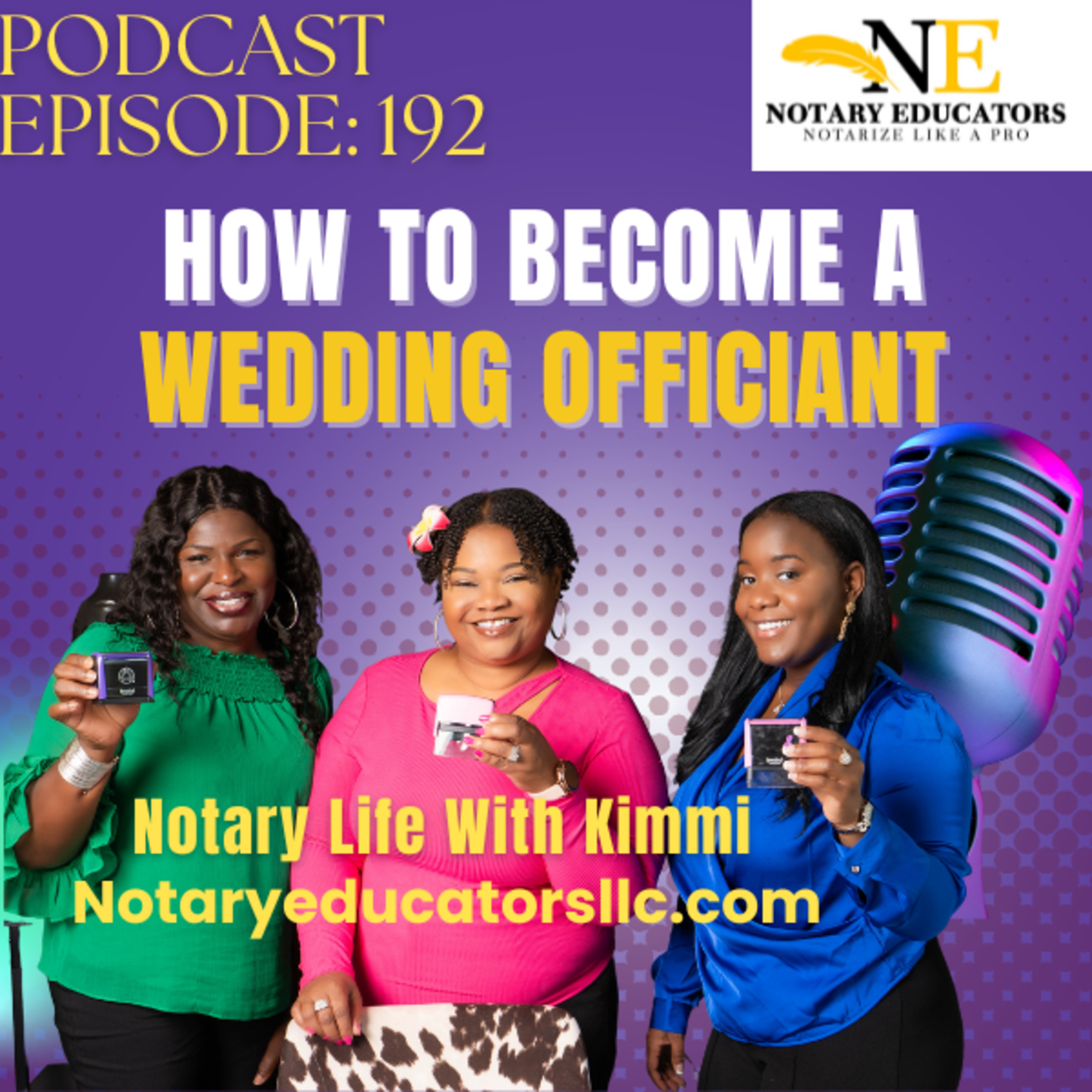 cover of episode #192 - How to Become a Wedding Officiant Podcast
