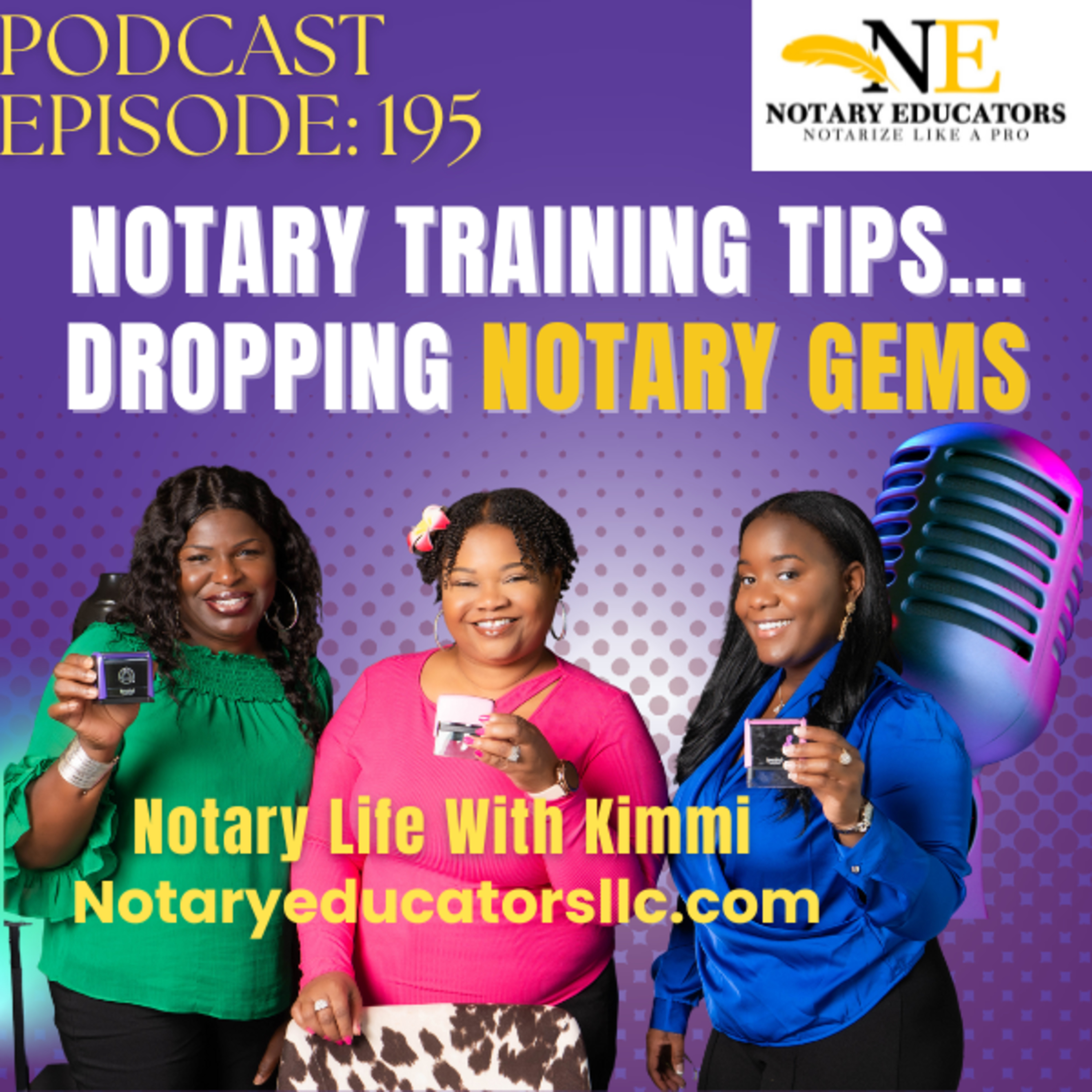 cover of episode #195 - Notary Training Tip & Dropping Notary Gems Podcast