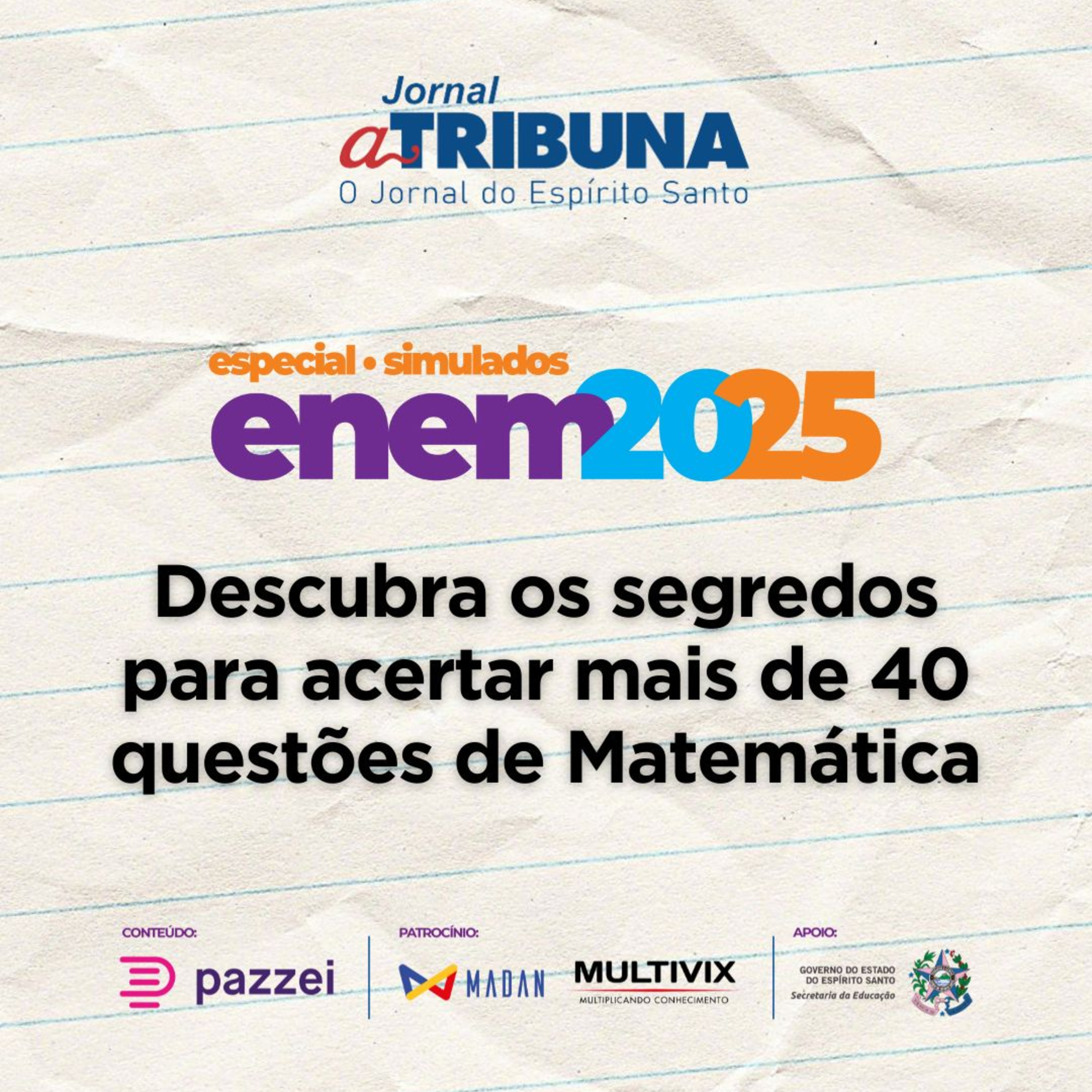 Descubra os segredos para acertar mais de 40 questões de Matemática | A Tribuna no Enem 2025 episode artwork