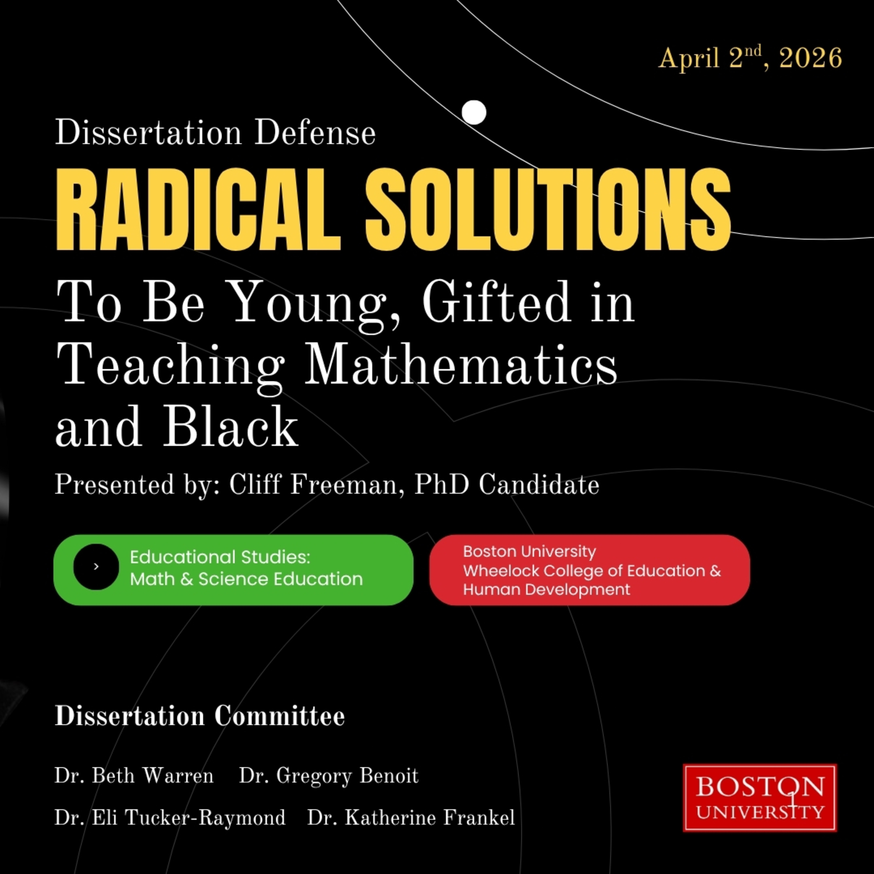 #20 Dissertation Defense: Cliff Freeman Ph.D.