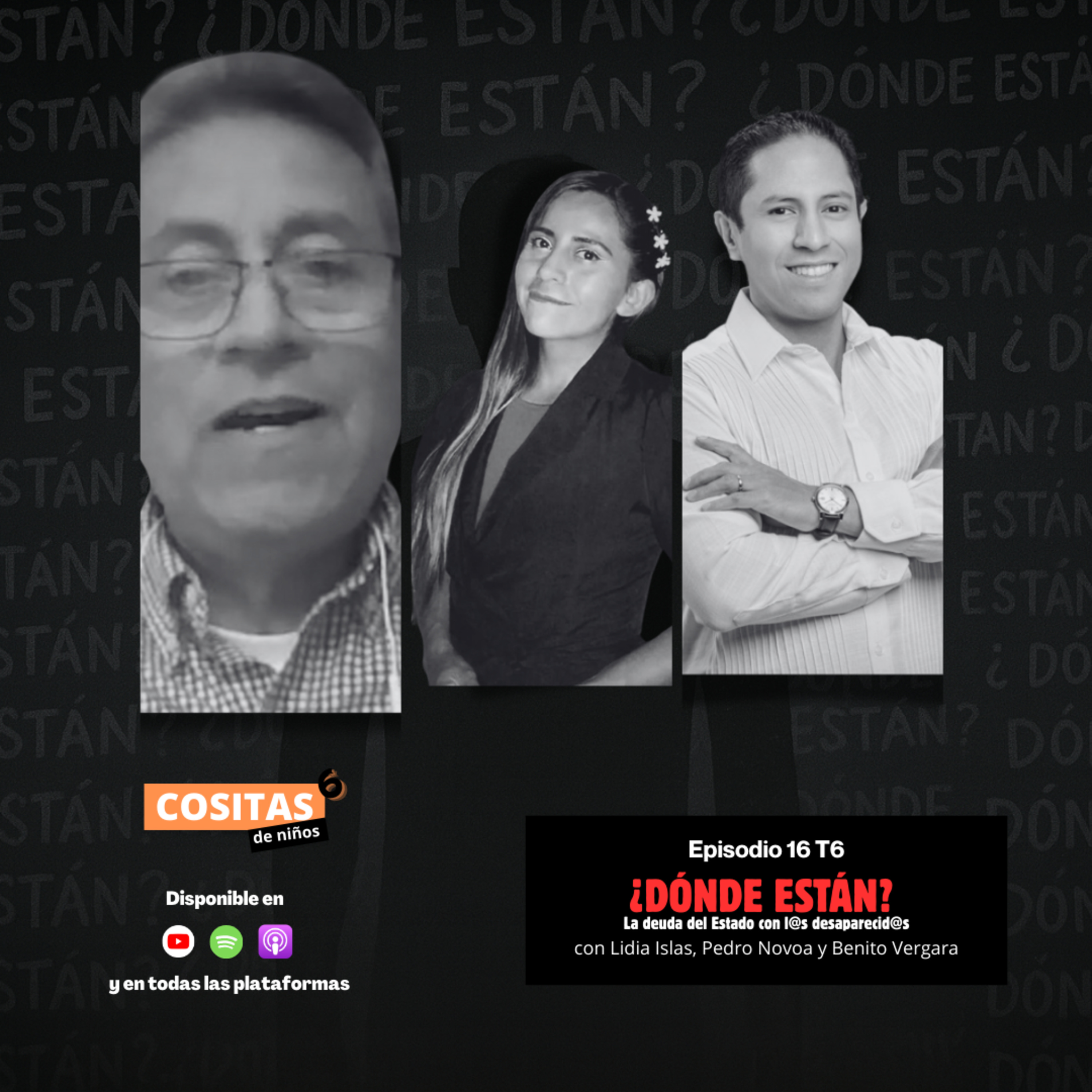 Episodio 16, T6: ¿Dónde están? La deuda del Estado con l@s desaparecid@s con Lidia Islas, Benito Vergara y Pedro Novoa  episode artwork
