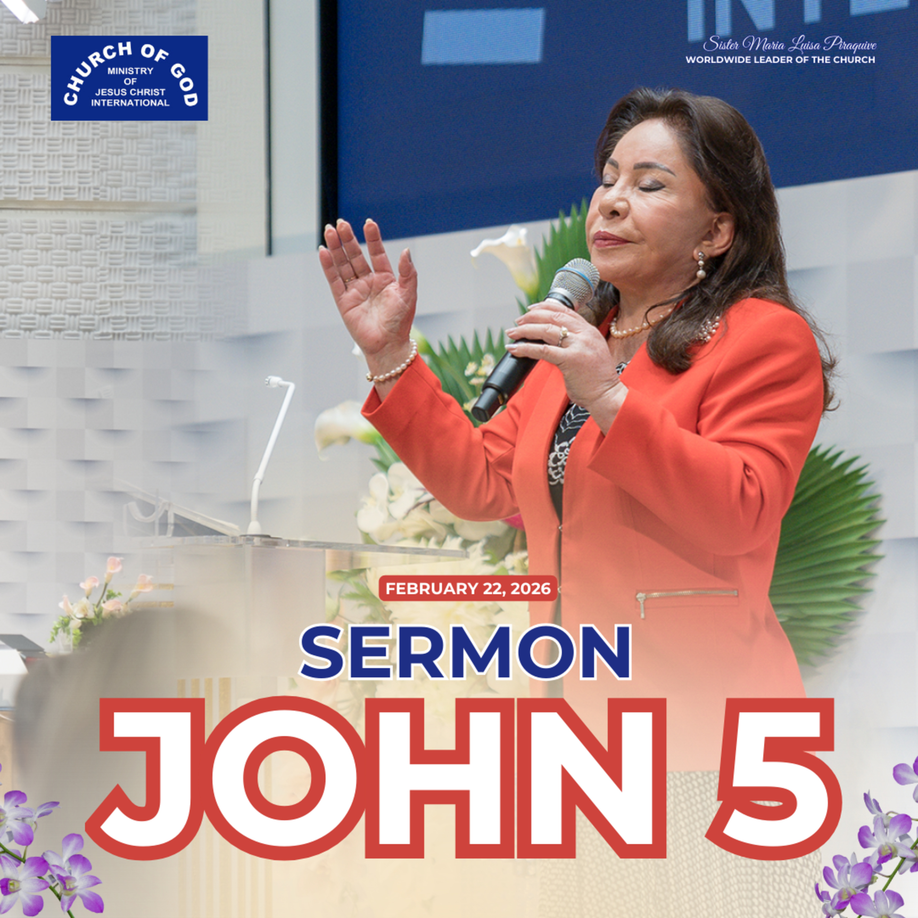 Sermon: John 5 - February 22, 2026 - Sister Maria Luisa Piraquive #CGMJCI #IDMJI episode artwork