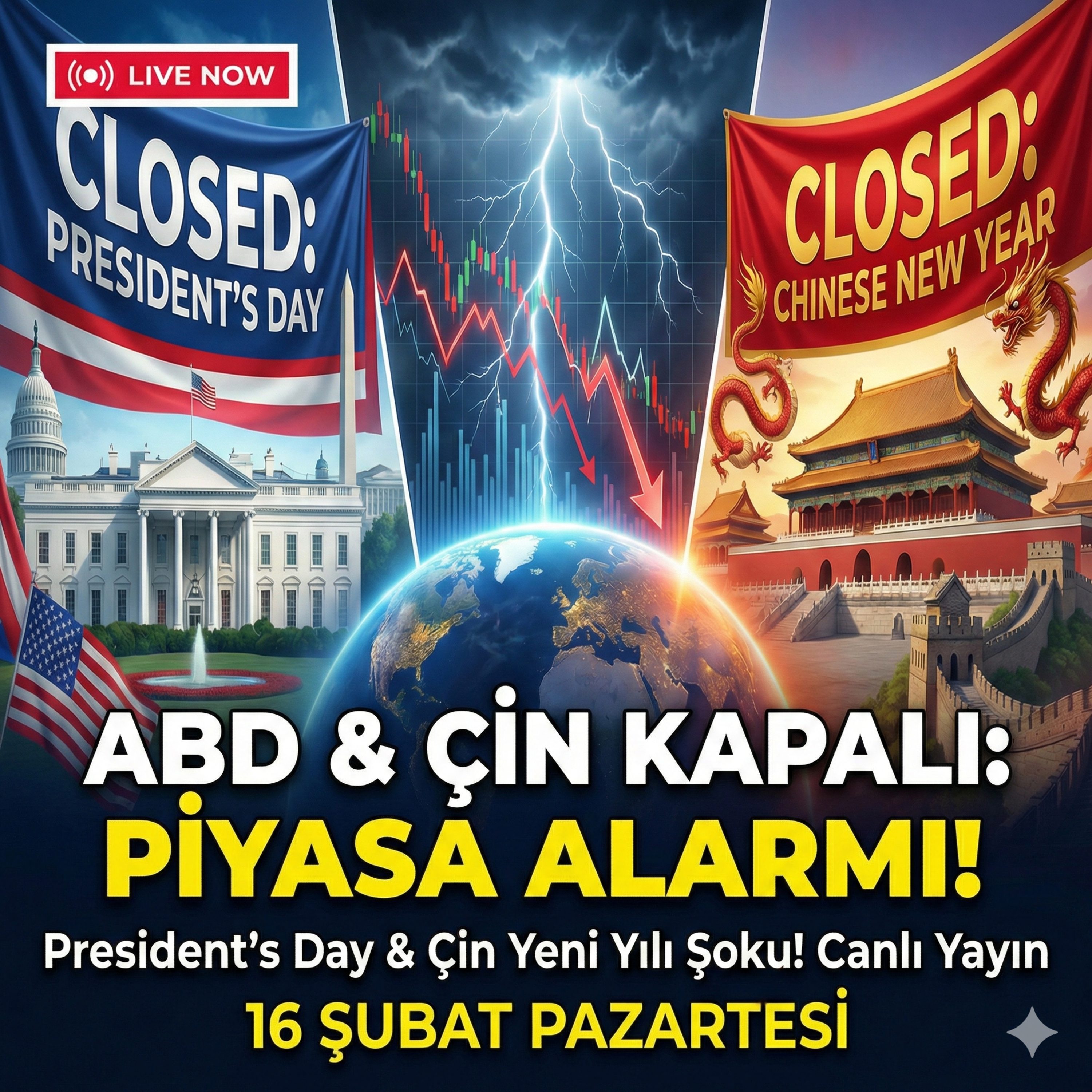 🚨 DÜNYA PİYASALARI DURDU! | ABD ve Çin Kapalıyken Bizi Ne Bekliyor? 16 Çubat 2026 Pazartesi Bülteni episode artwork