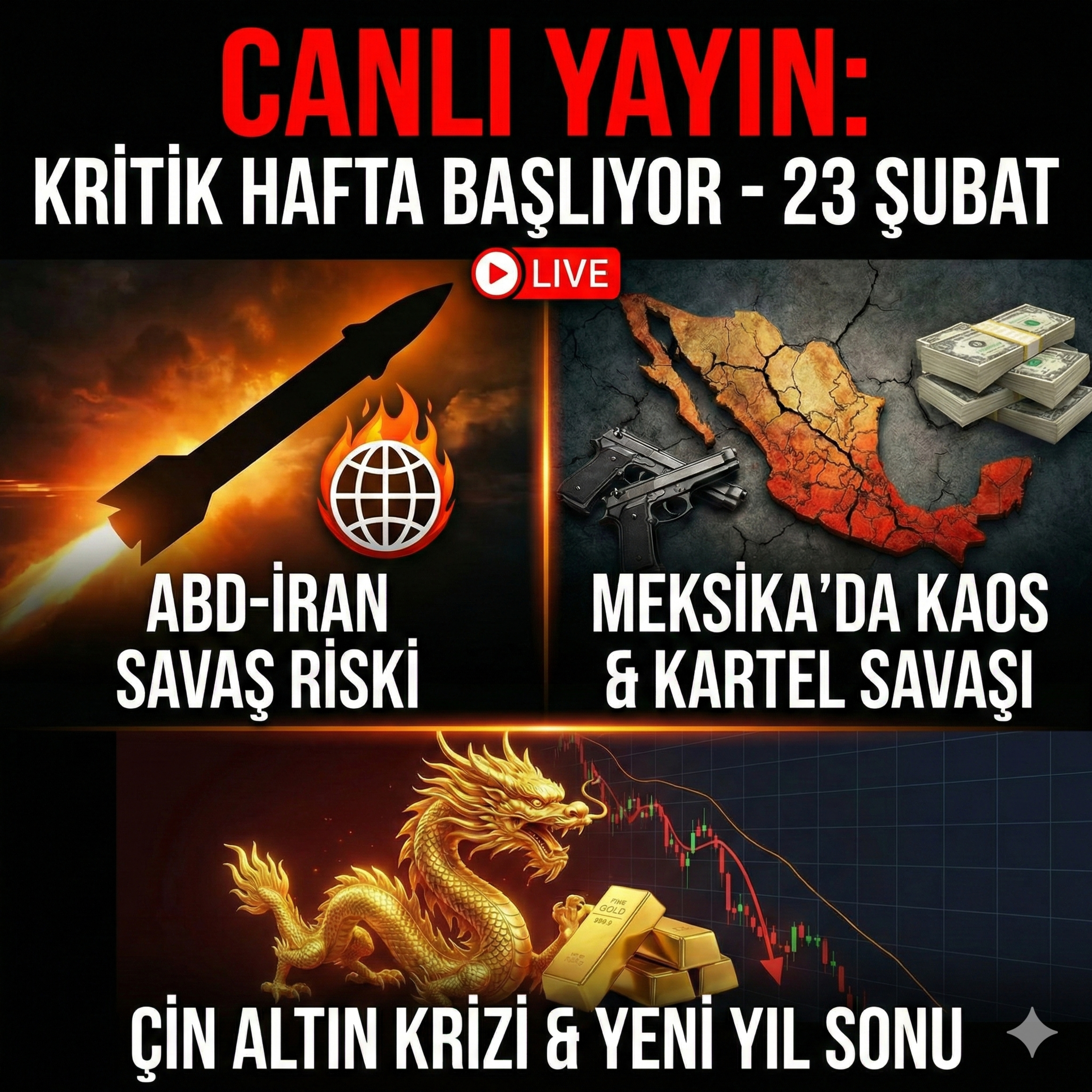 🚨 KRİTİK HAFTA: ABD-İran Gerilimi, Kartel Kaosu ve Çin'de Altın Şoku: 23 Şubat 2026 Ekonomi Bülteni episode artwork