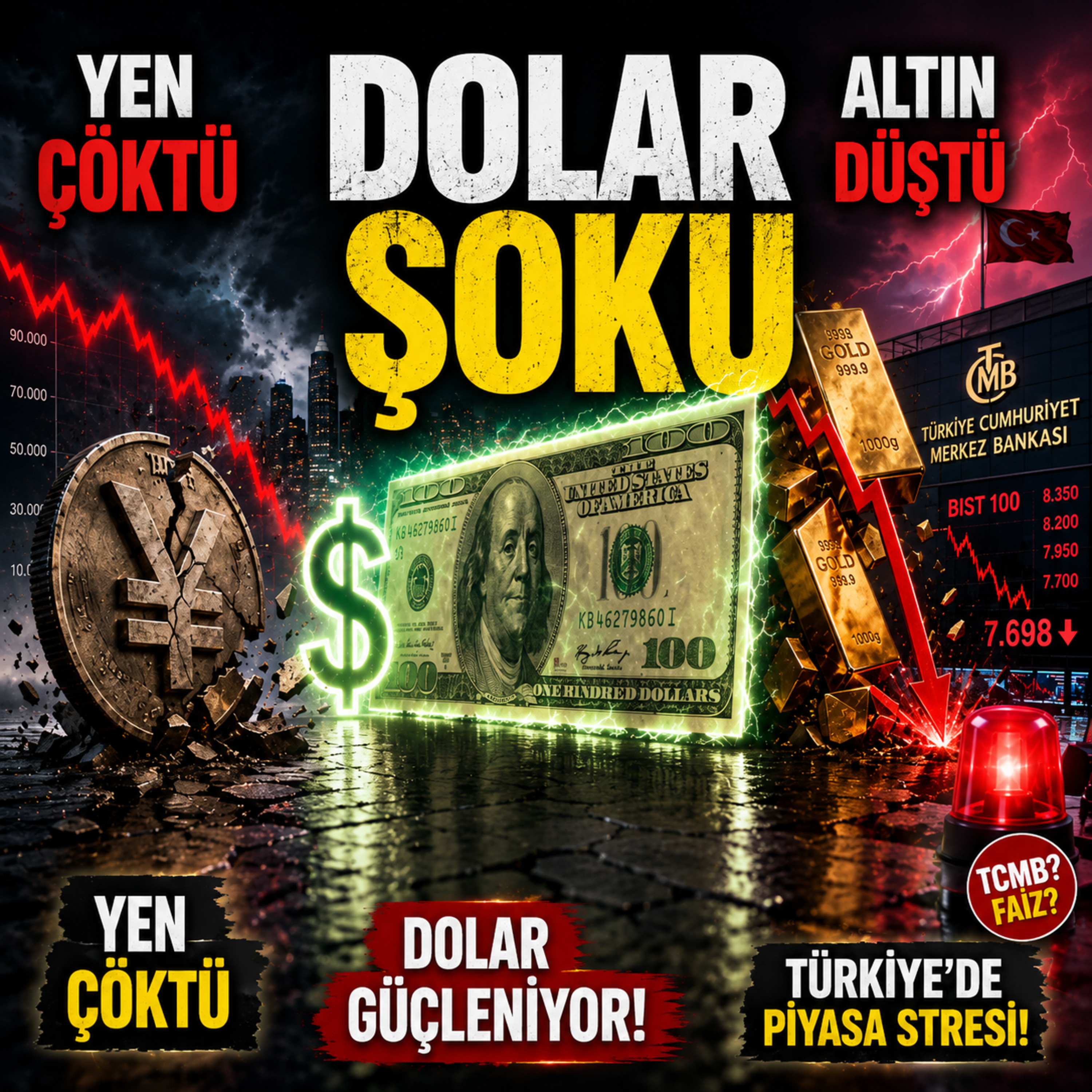 Dolar Şoku: Yen 40 Yılın Dibinde, Altın Düştü, TCMB Rezerv Sattı mı?