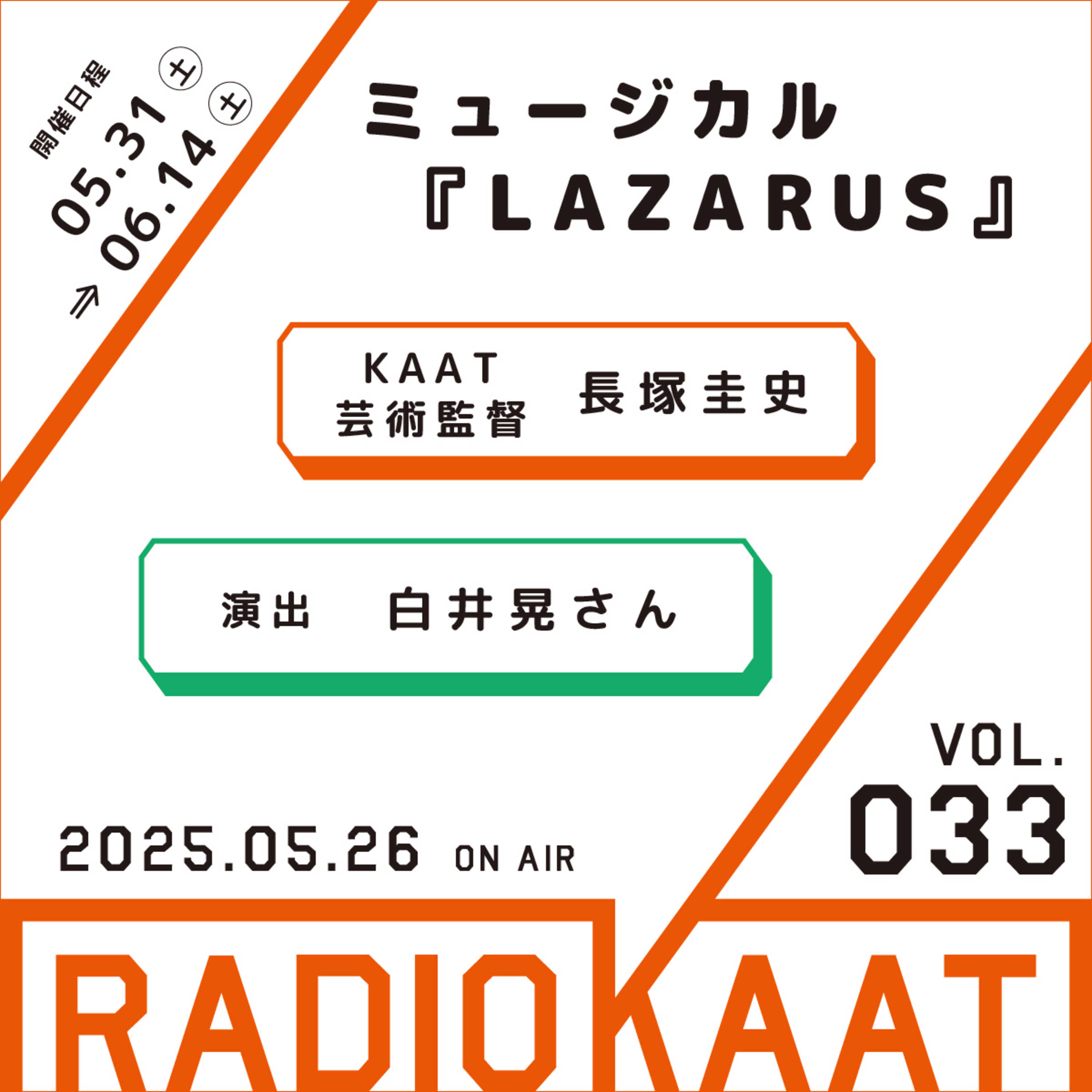長塚圭史がお届けするWEBラジオ RADIO KAAT