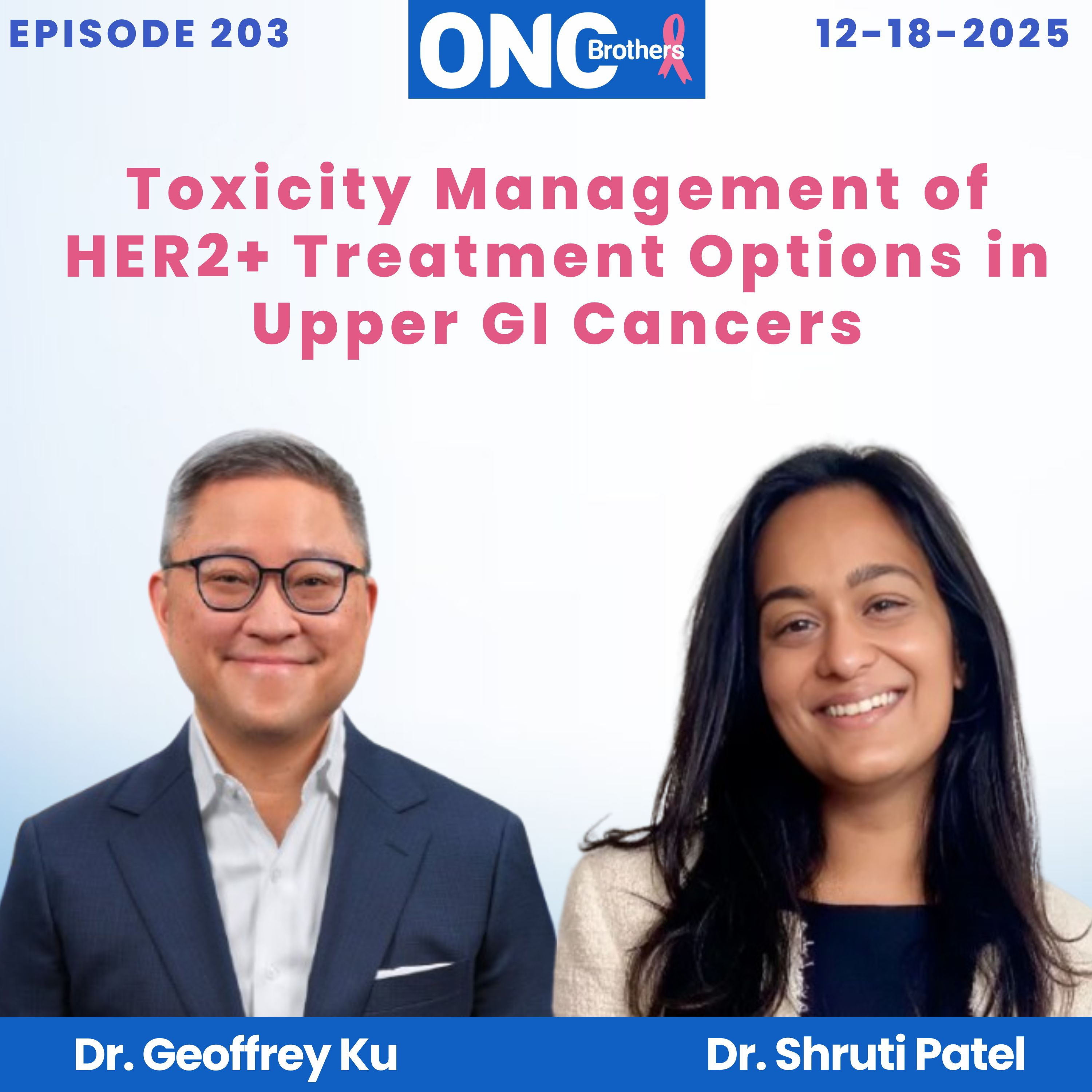 Toxicity Management of HER2+ Treatment Options in Upper GI Cancers – Drs. Geoffrey Ku & Shruti Patel episode artwork
