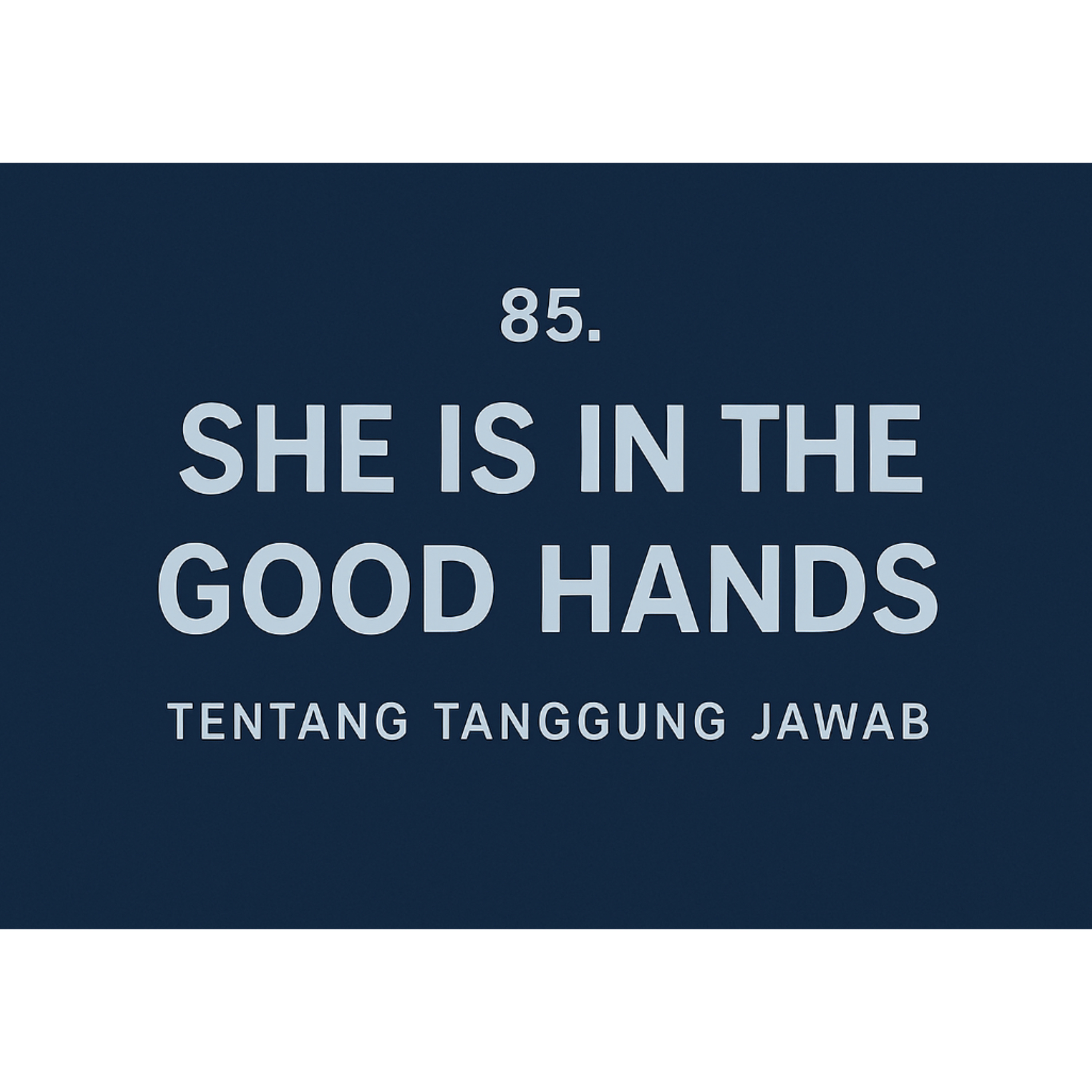 85. She is in the good hands episode artwork