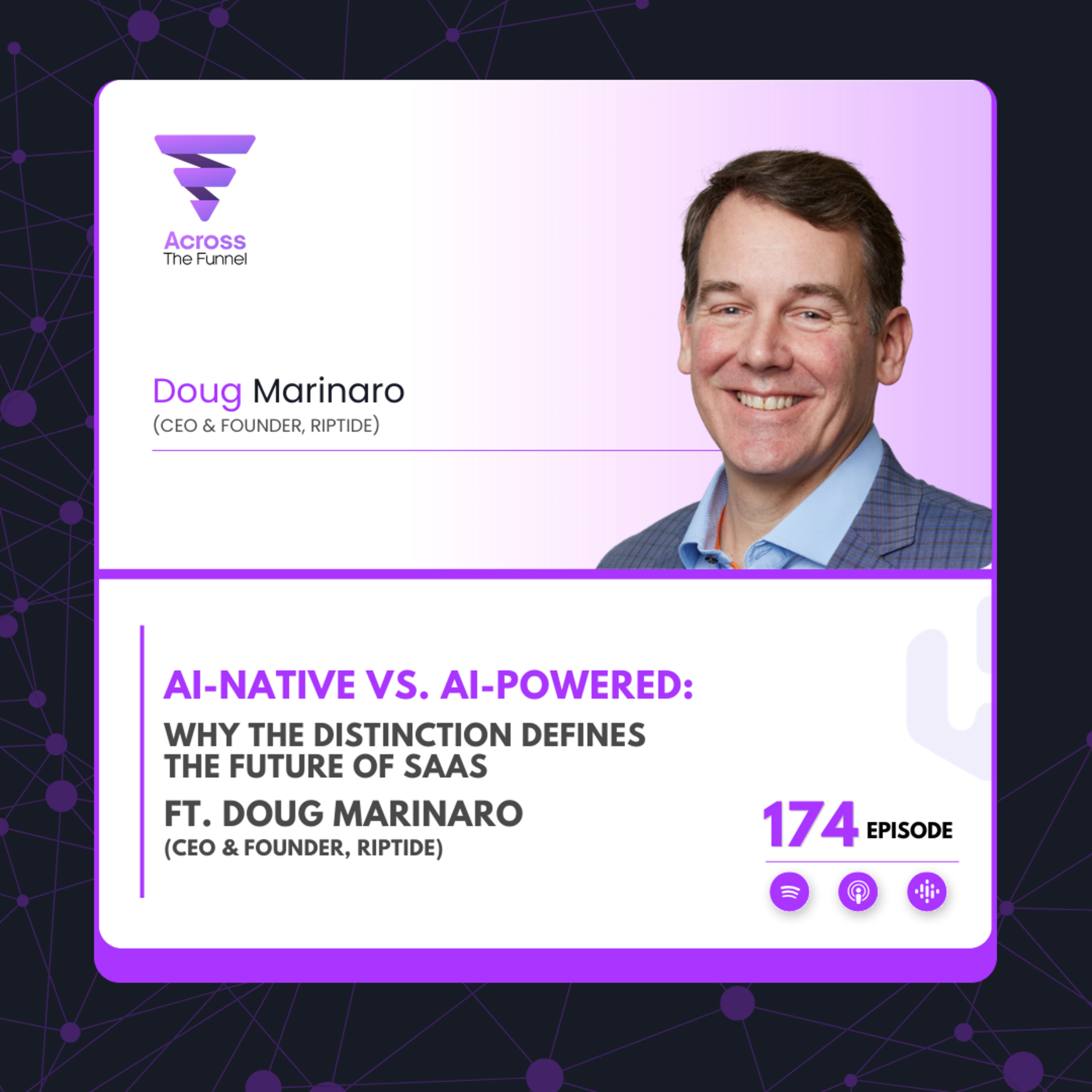 Ep # 174: AI-Native vs. AI-Powered: Why the Distinction Defines the Future of SaaS ft. Doug Marinaro (CEO & Founder, Riptide) episode artwork