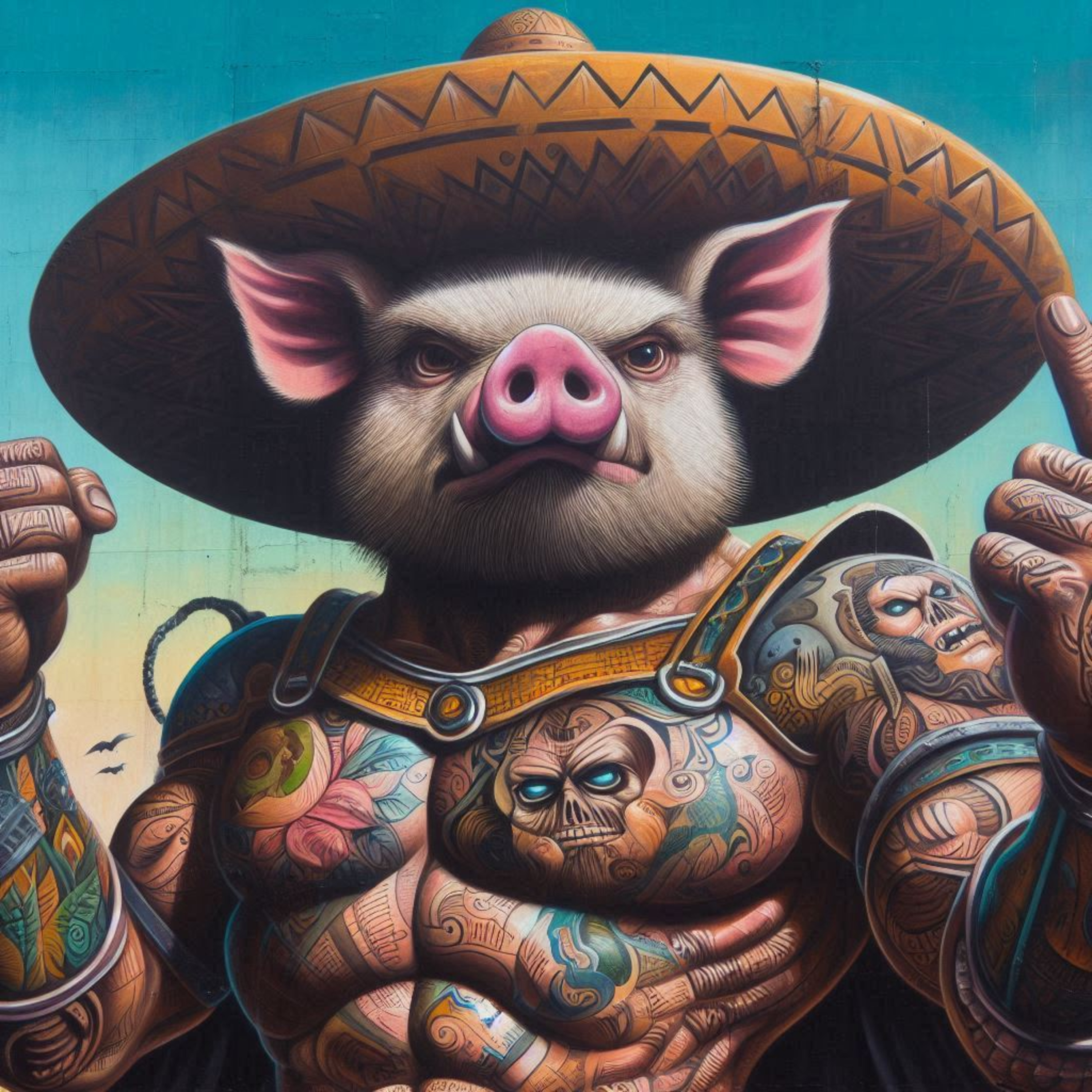 Cerdo en el Lodo