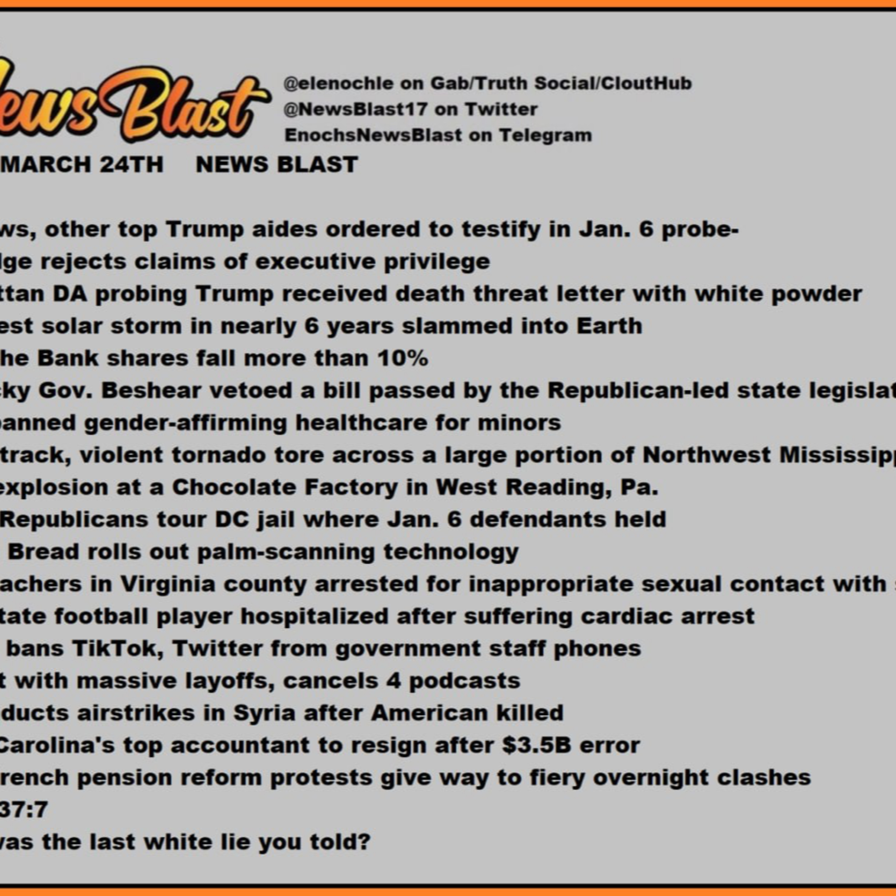 Friday, March 24, 2023 News Blast episode artwork