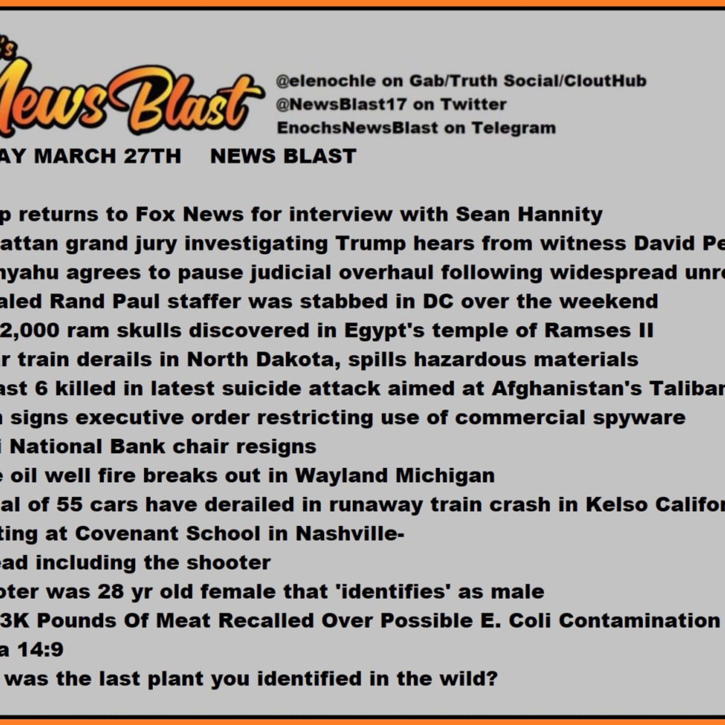 Monday, March 27, 2023 News Blast  episode artwork
