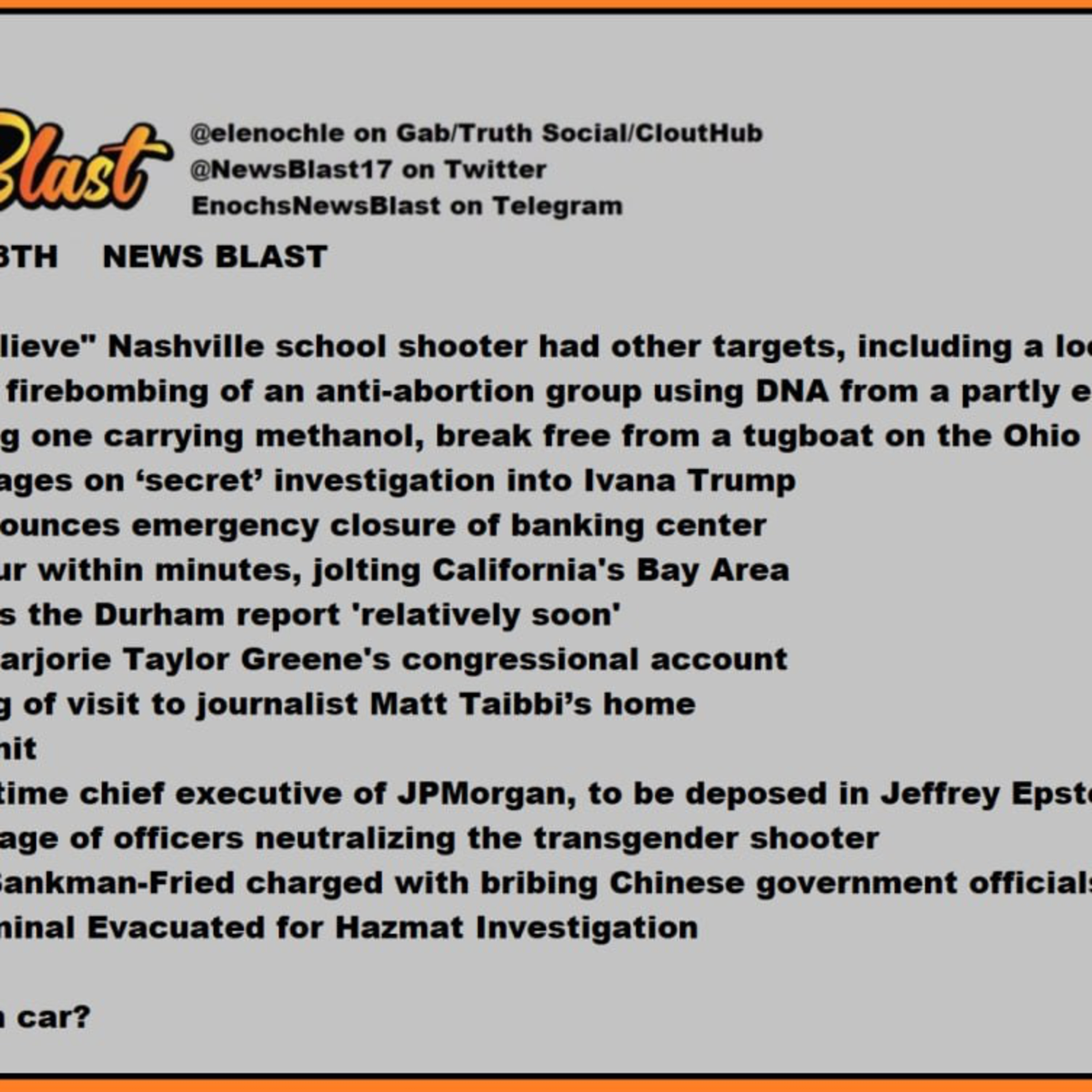 Tuesday, March 28, 2023 News Blast episode artwork