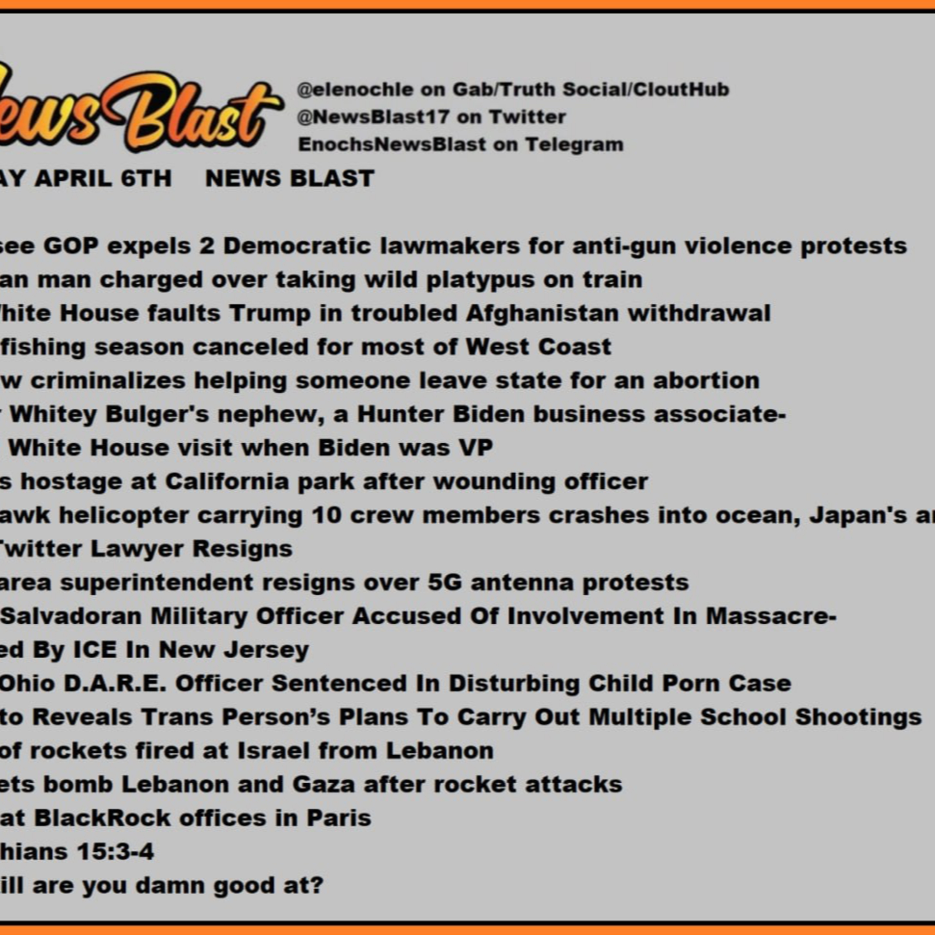 Thursday April 6,2023 News Blast episode artwork