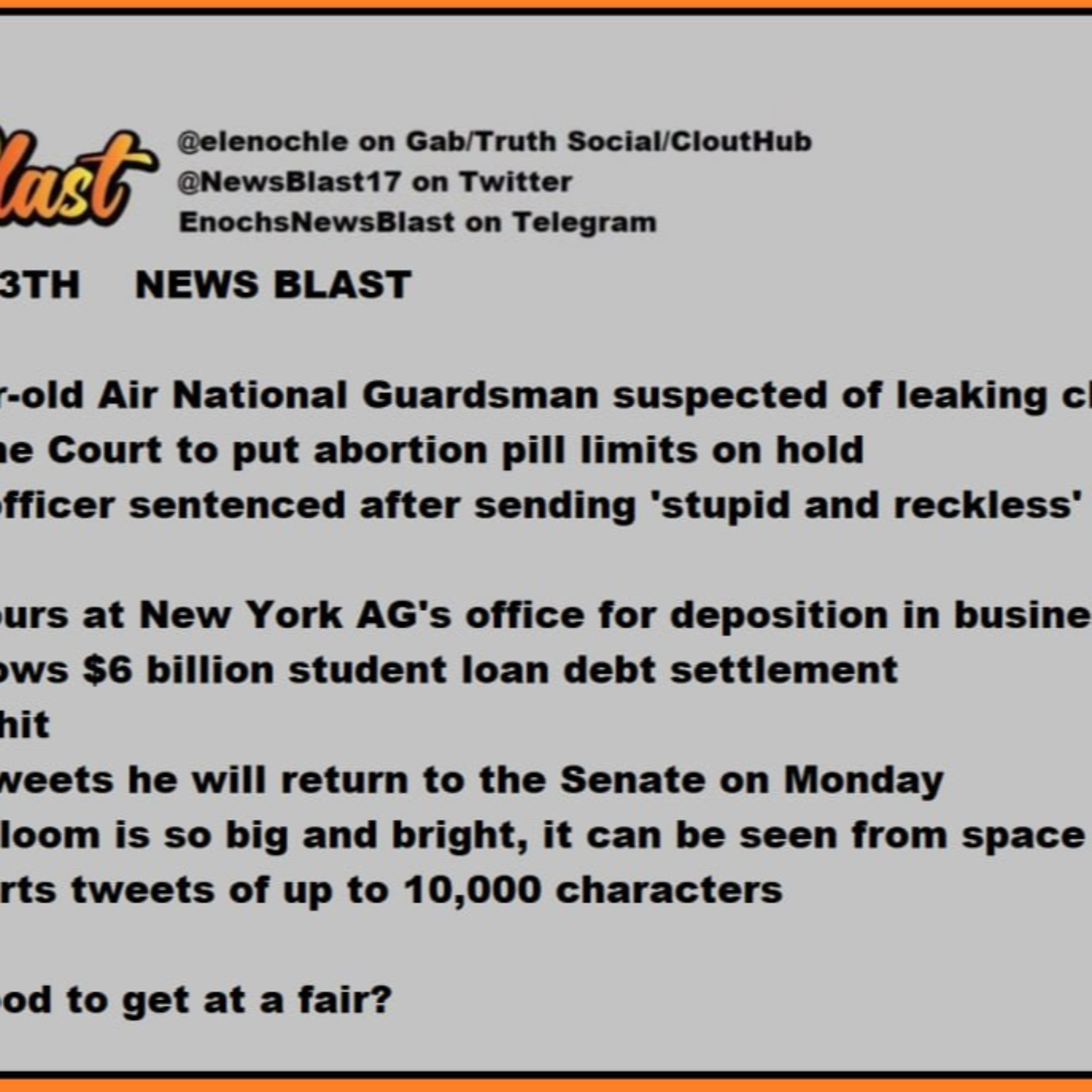 Friday April 14, 2023 News Blast.  episode artwork