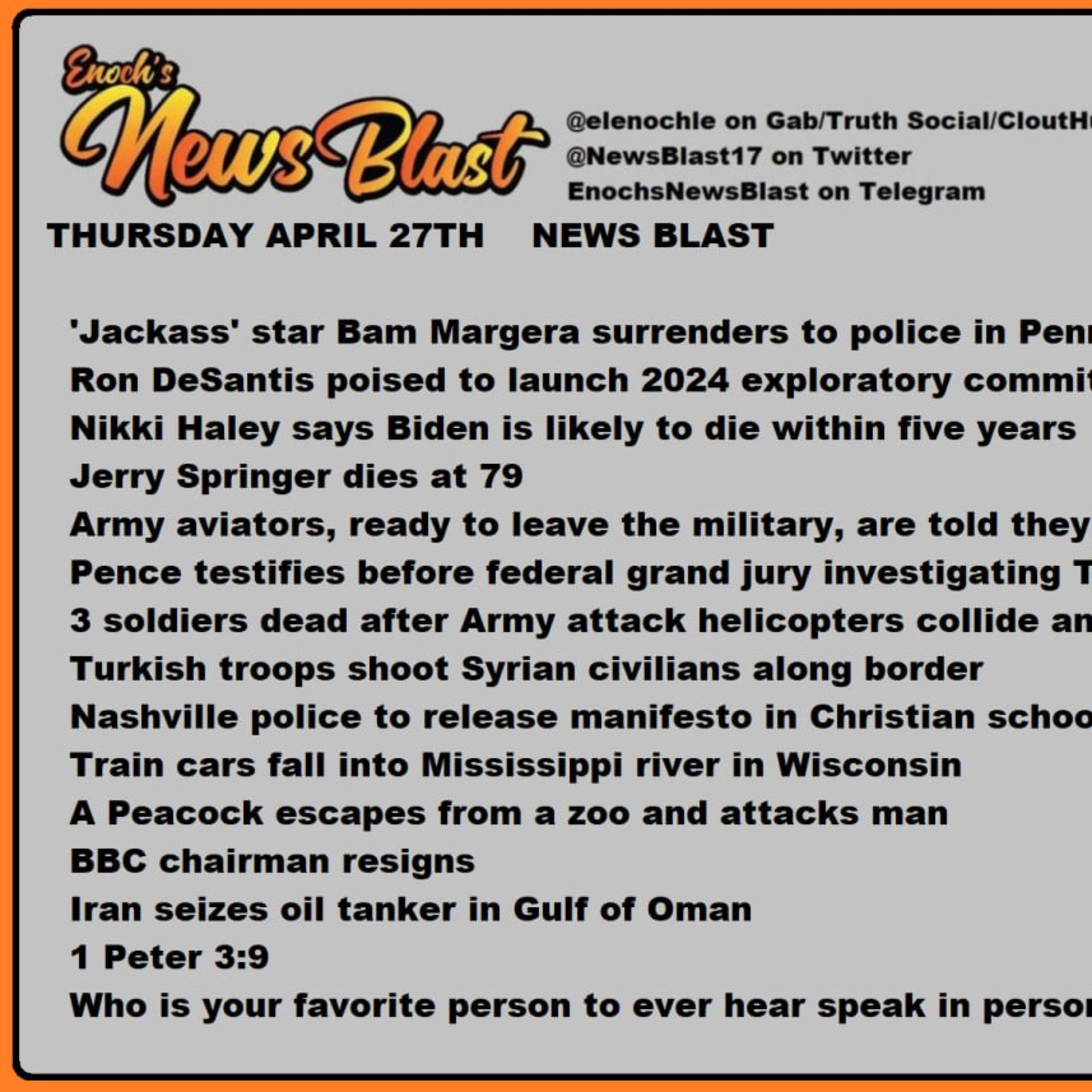 Thursday, April 27, 2023 News Blast  episode artwork