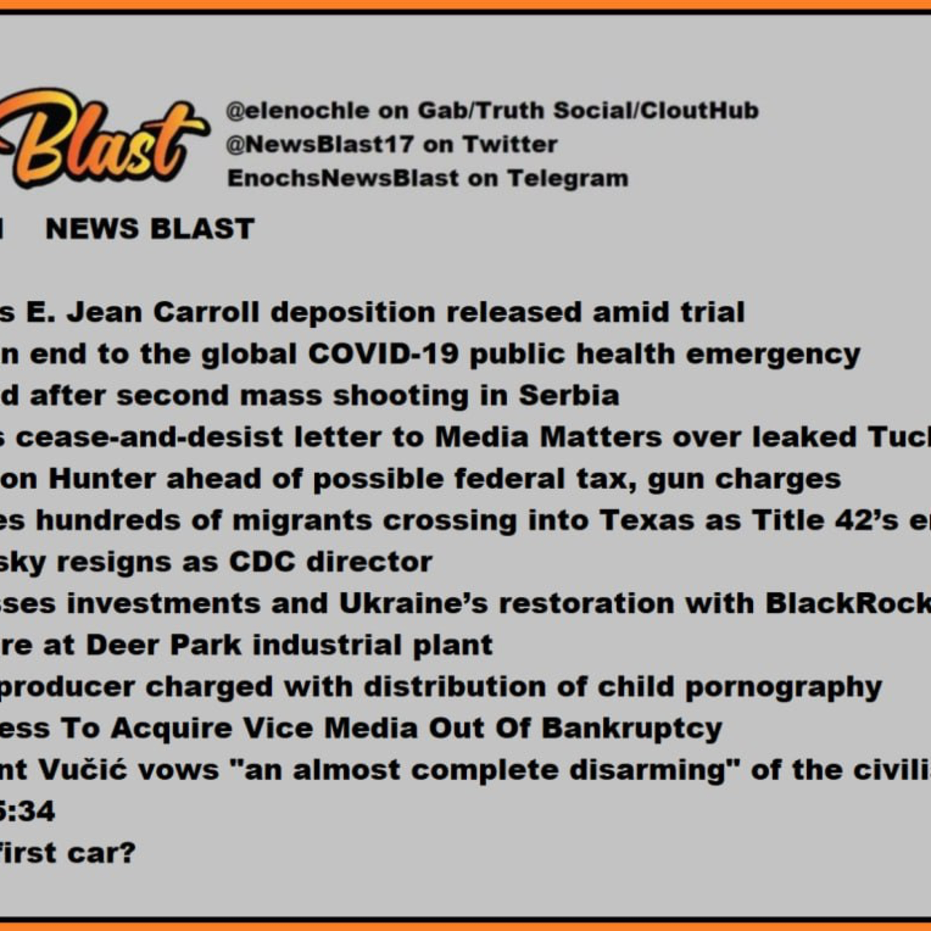 Friday, May 5, 2023 News Blast.  episode artwork