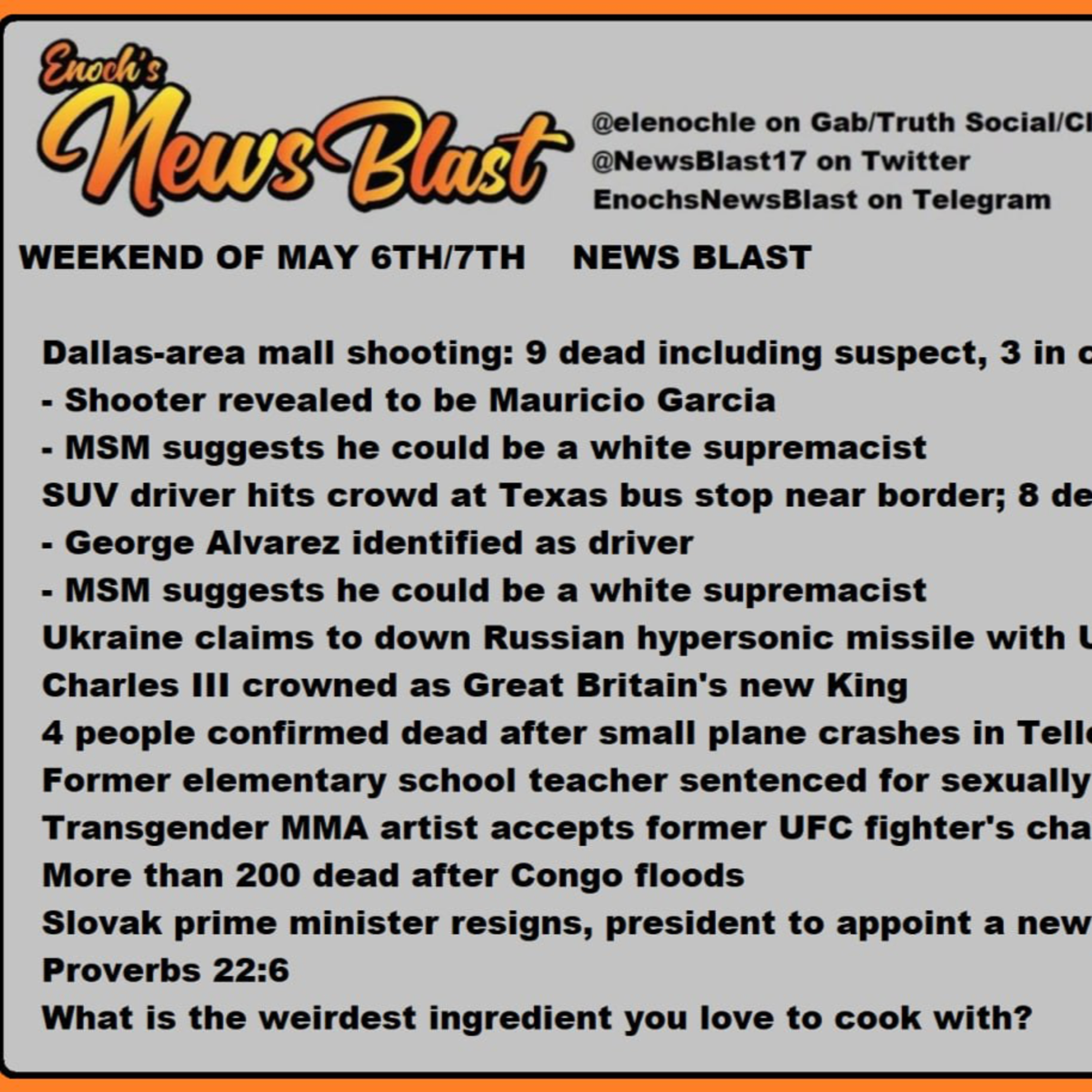 Weekend of May 6/7,2023 News Blast episode artwork
