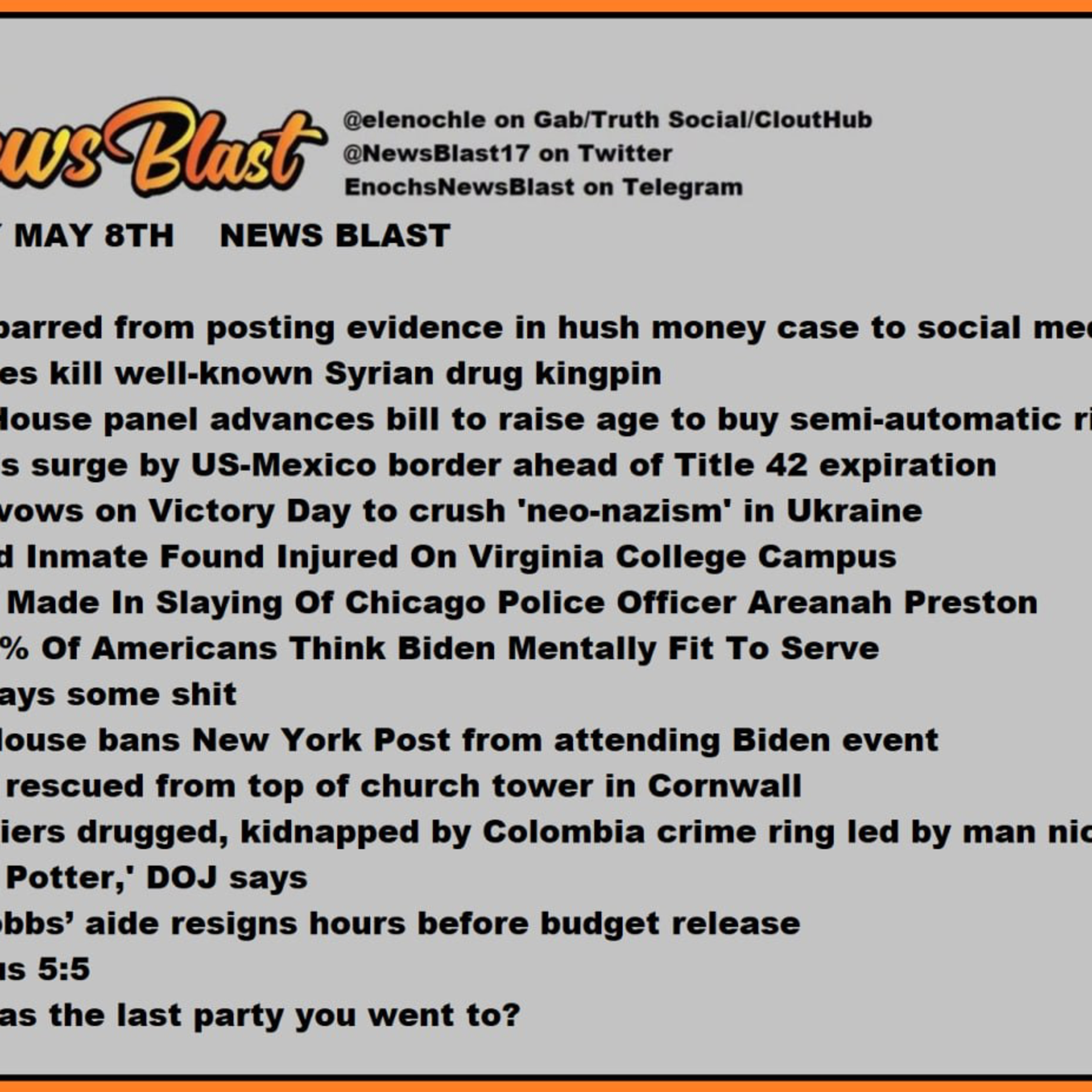 Monday, May 8, 2023 News Blast  episode artwork