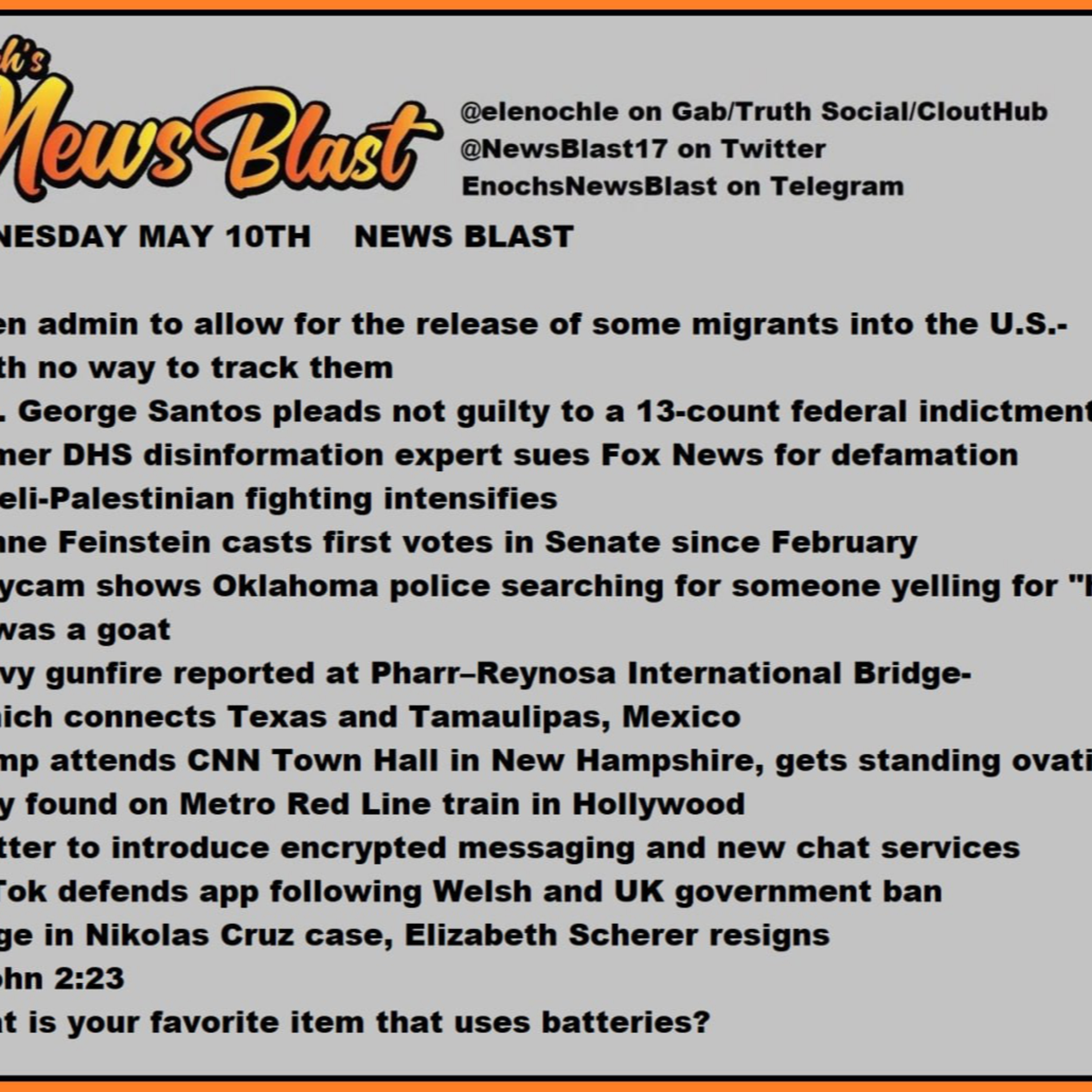 Thursday, May 11, 2023 News Blast  episode artwork