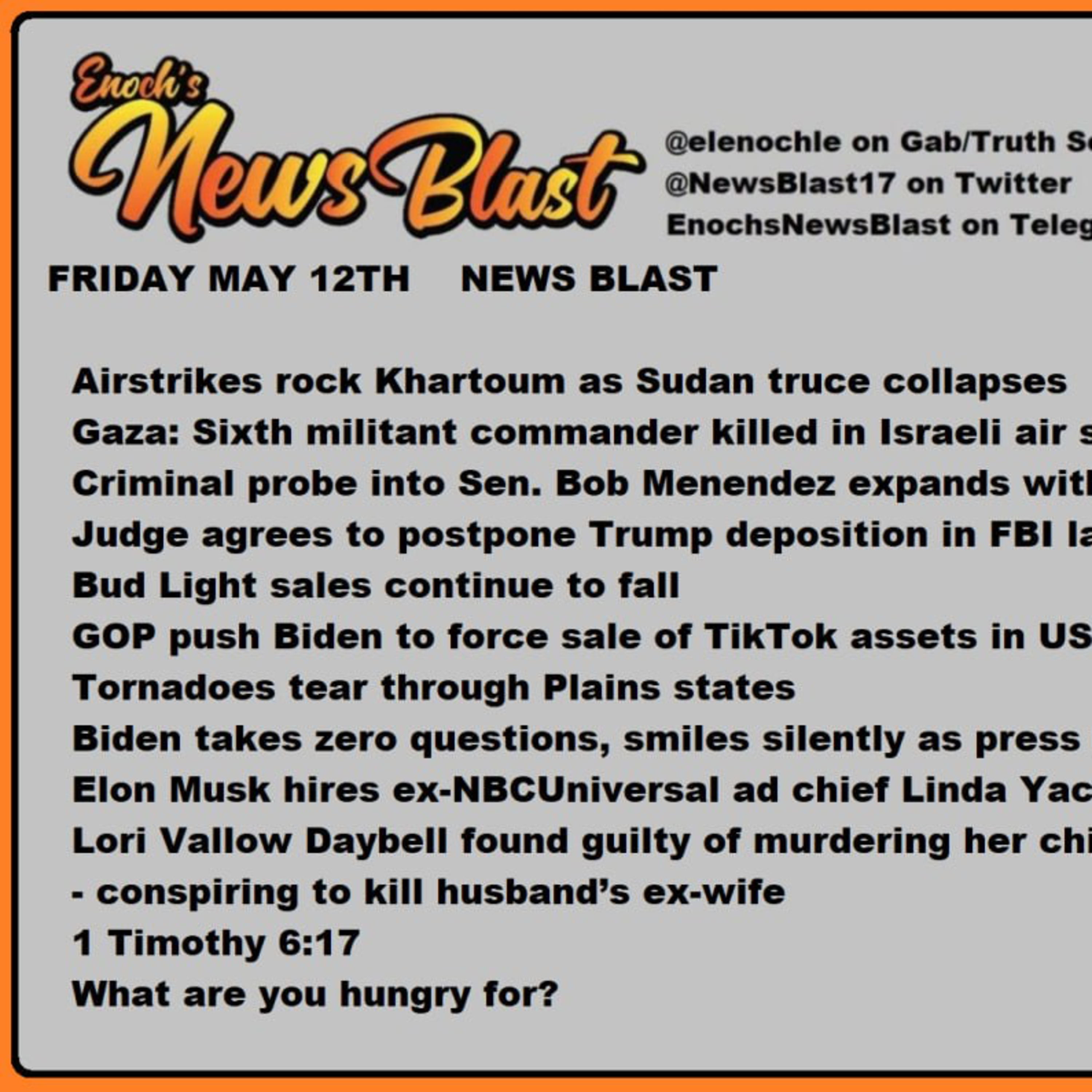 Friday, May 12, 2023 News Blast.  episode artwork