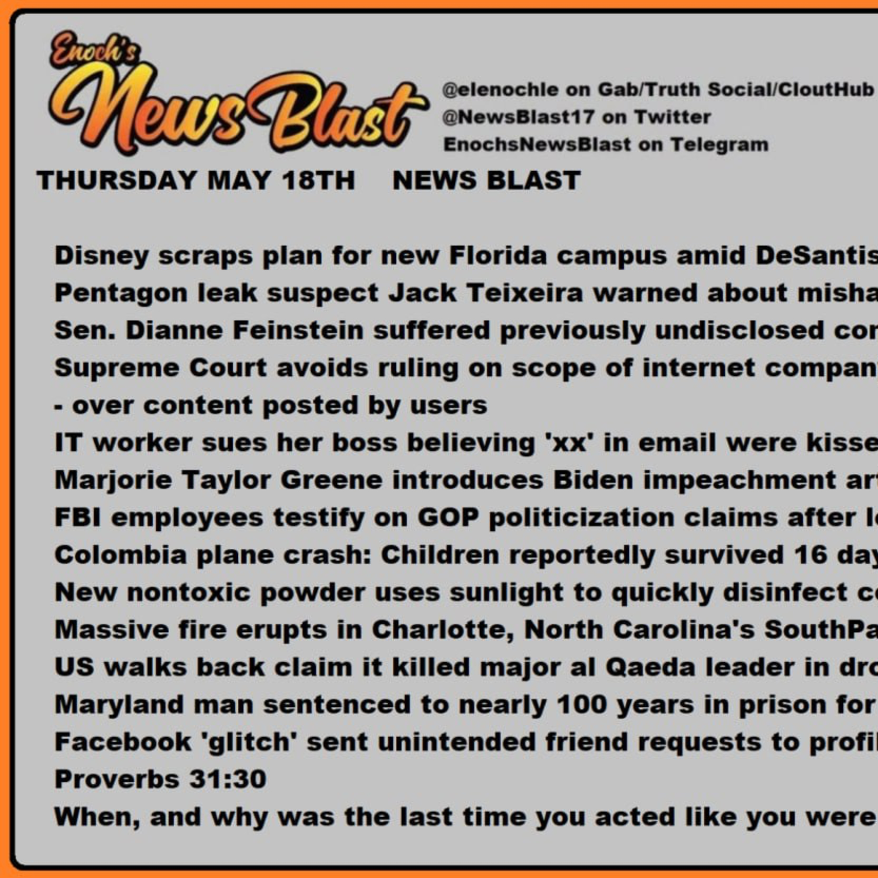 Thursday May 17, 2023 News Blast.  episode artwork